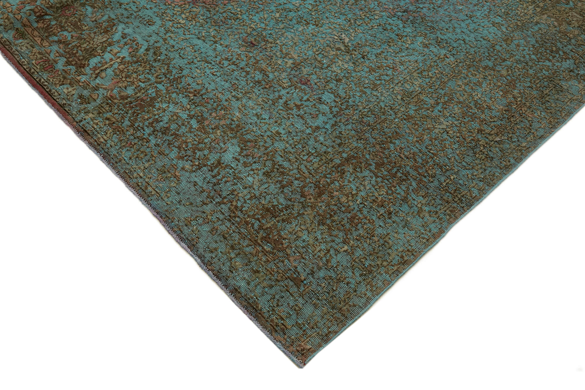 8 x 11 Turquoise Overdyed Large Area Rug - 7318