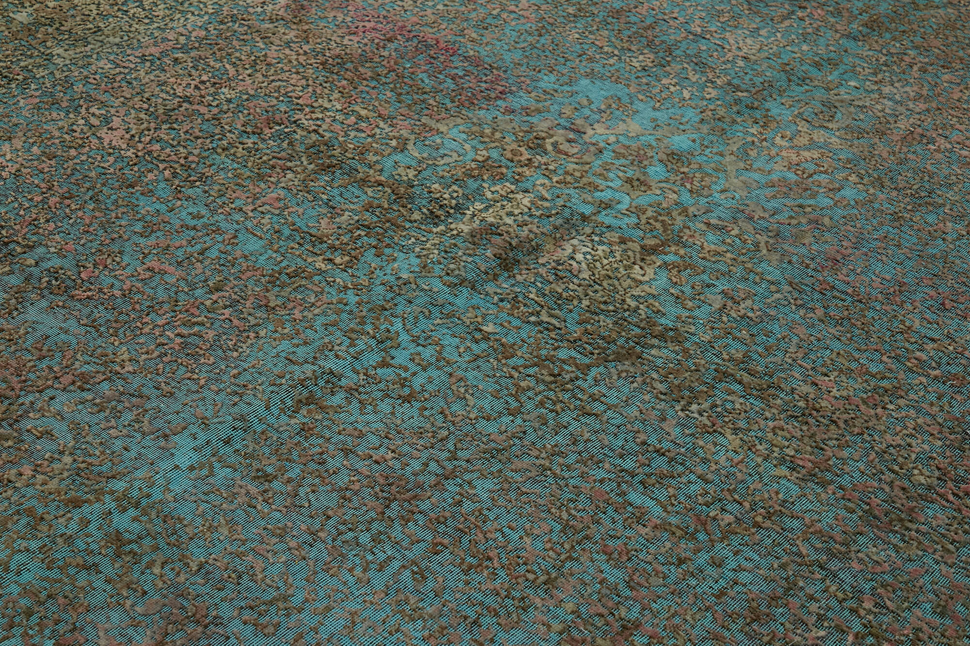 8 x 11 Turquoise Overdyed Large Area Rug - 7318