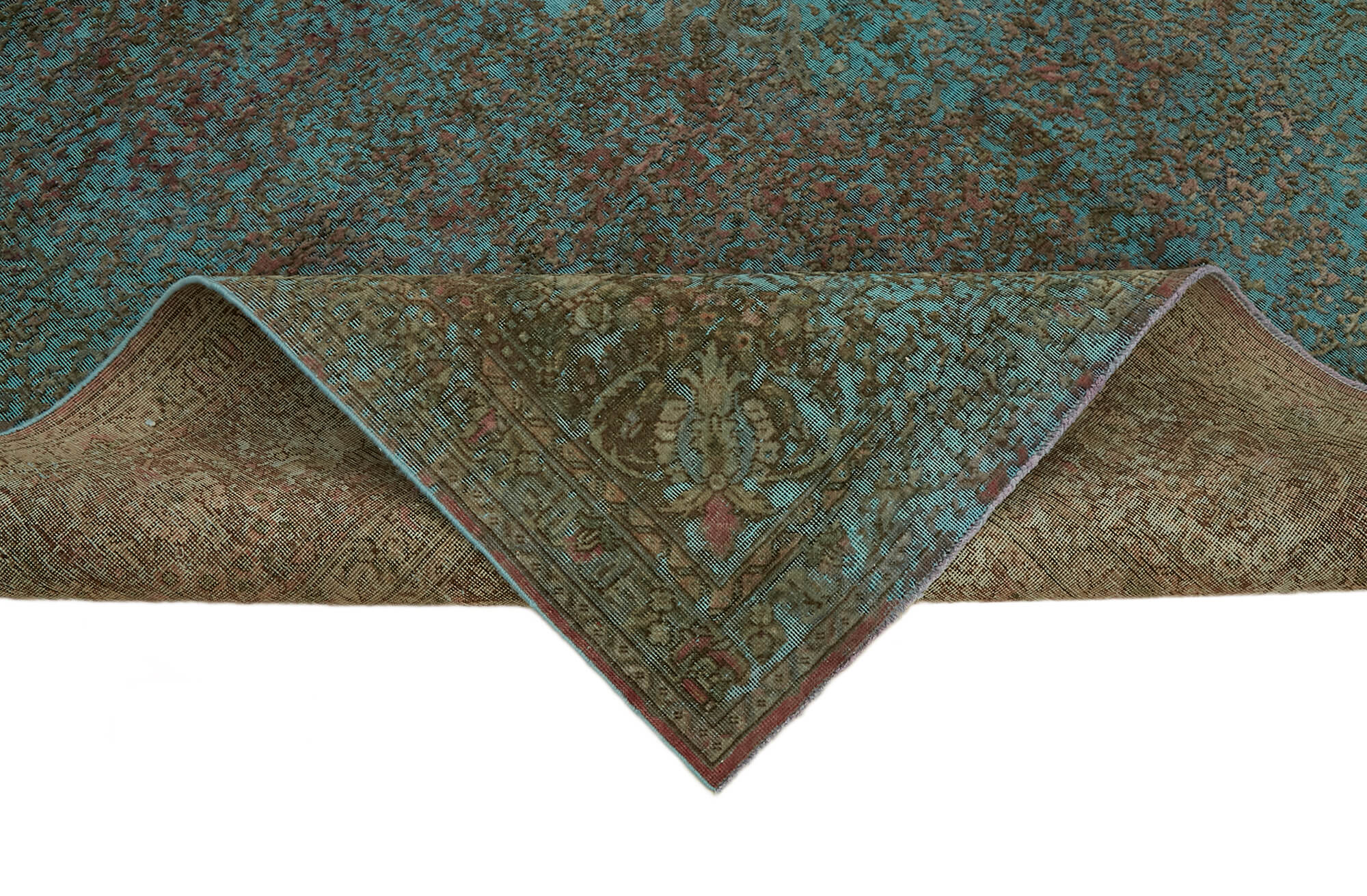 8 x 11 Turquoise Overdyed Large Area Rug - 7318