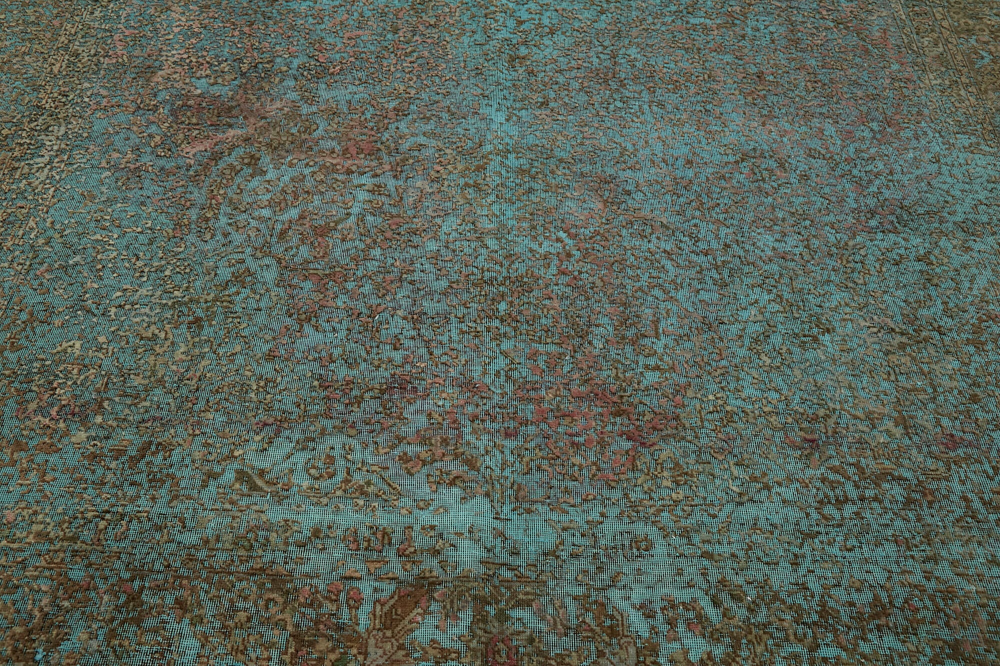 8 x 11 Turquoise Overdyed Large Area Rug - 7318