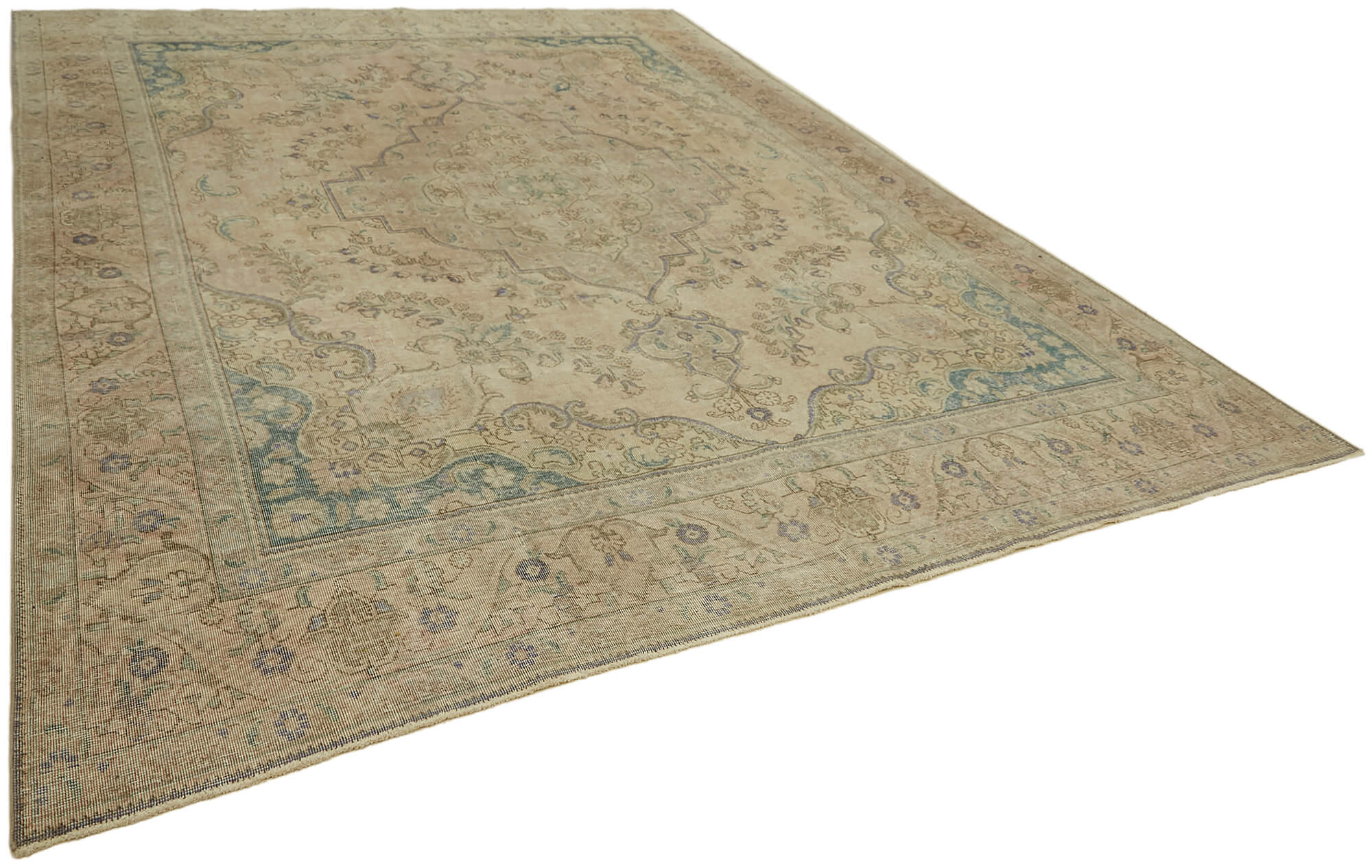 10 x 13 Beige Vintage Large Area Rug - 7319