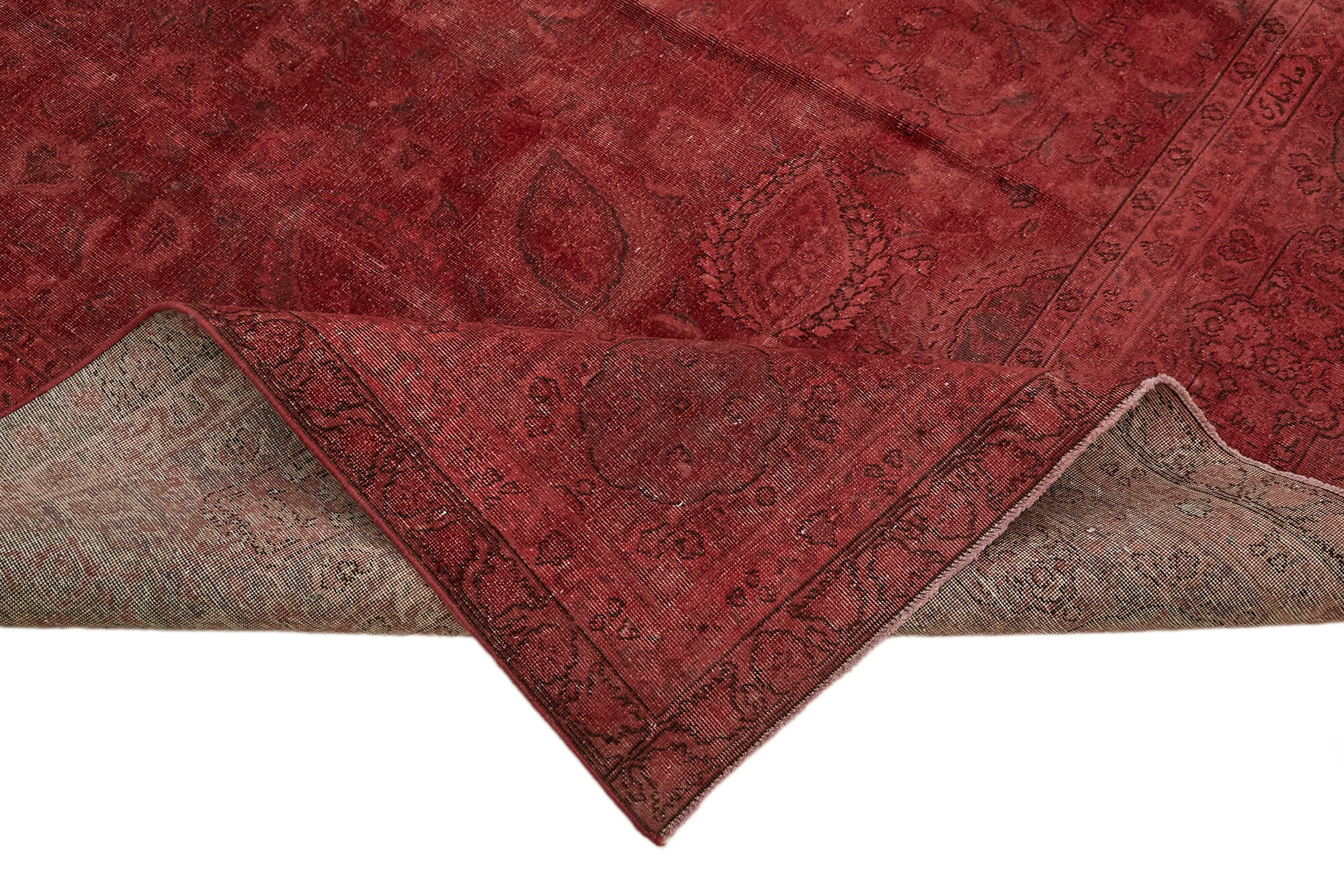 9 x 13 Red Overdyed Large Area Rug - 7320