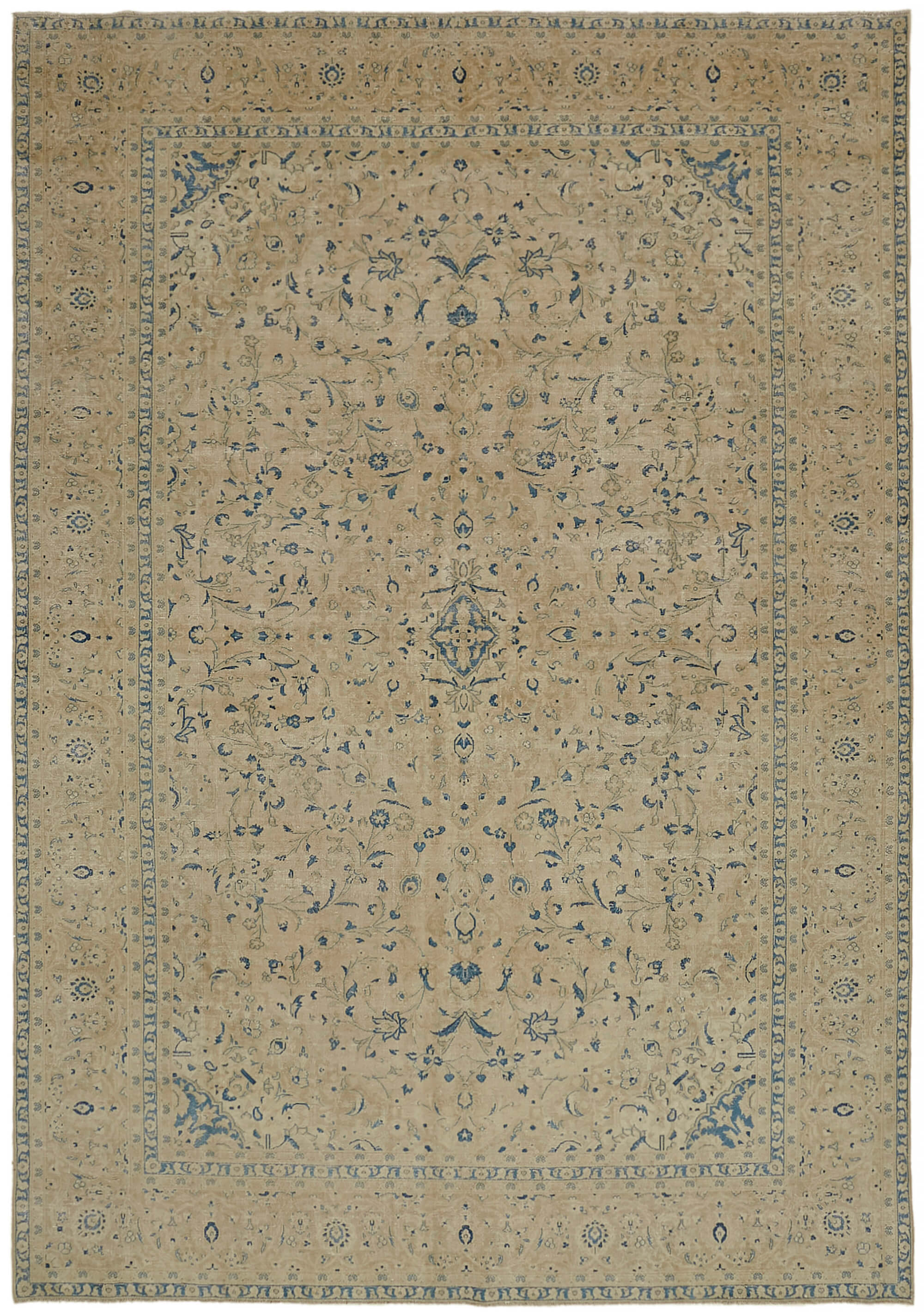 9 x 13 Beige Vintage Large Area Rug - 7321