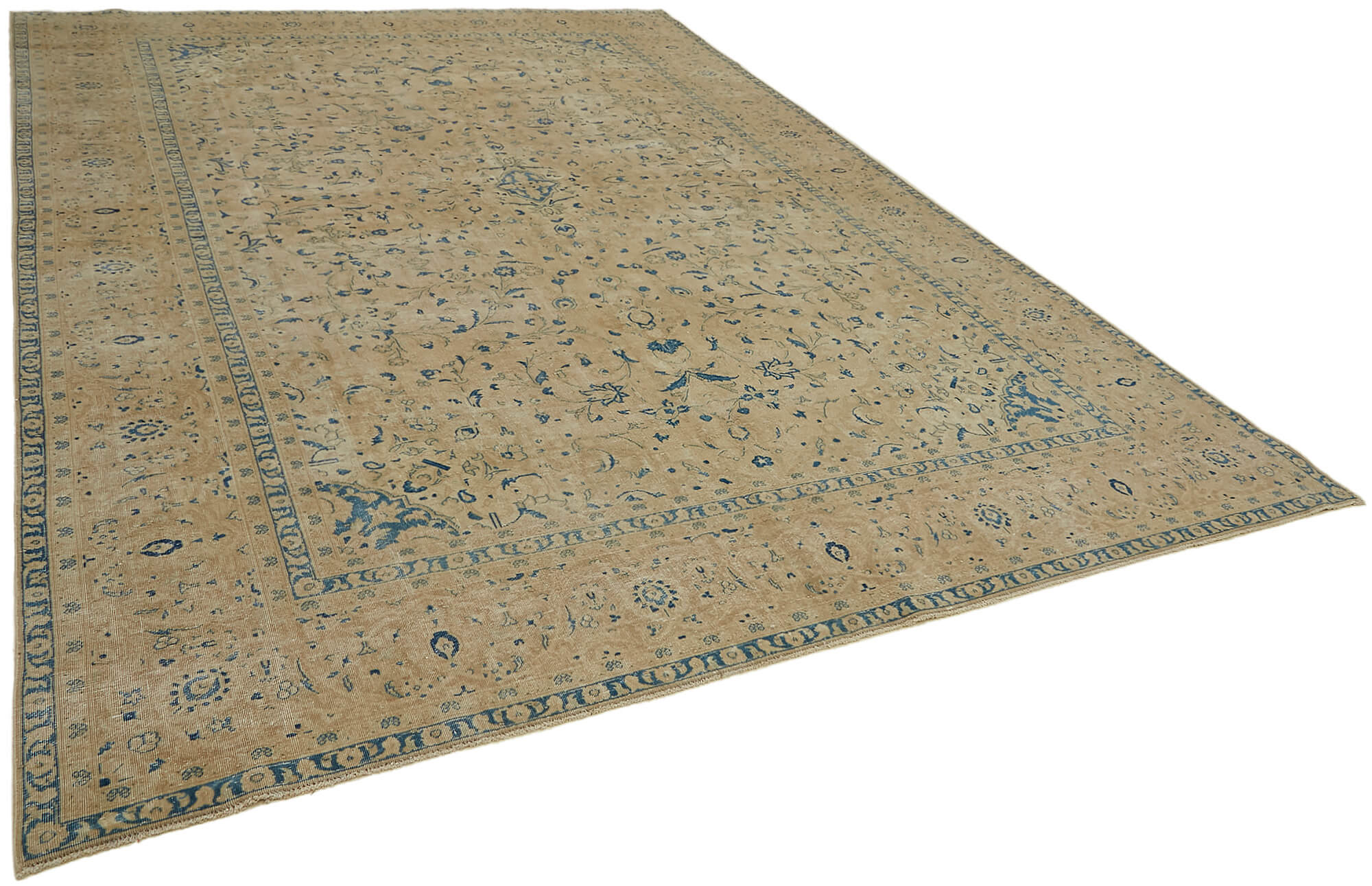 9 x 13 Beige Vintage Large Area Rug - 7321