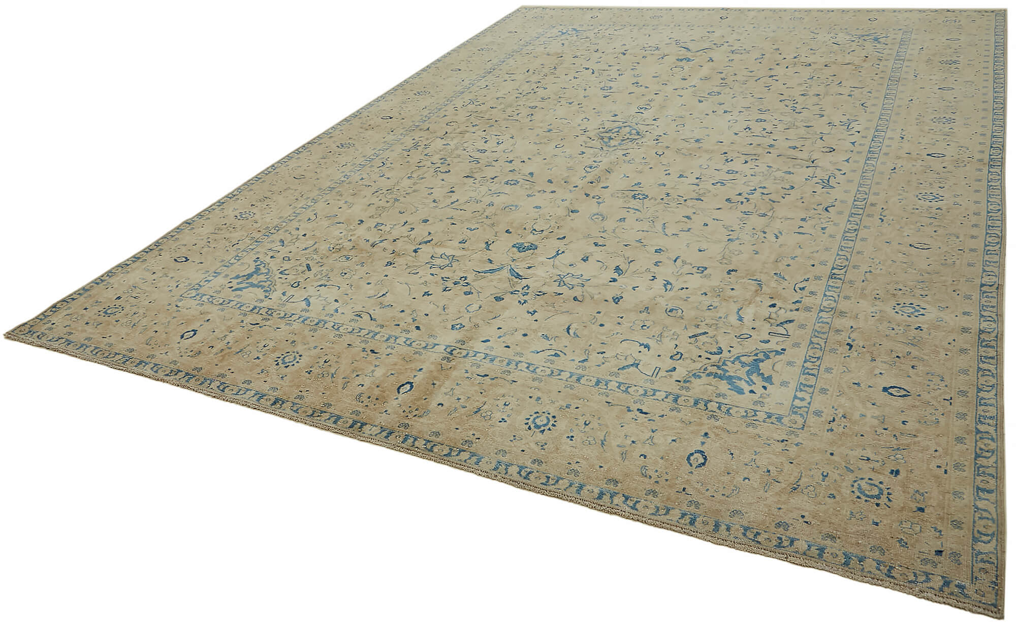 9 x 13 Beige Vintage Large Area Rug - 7321