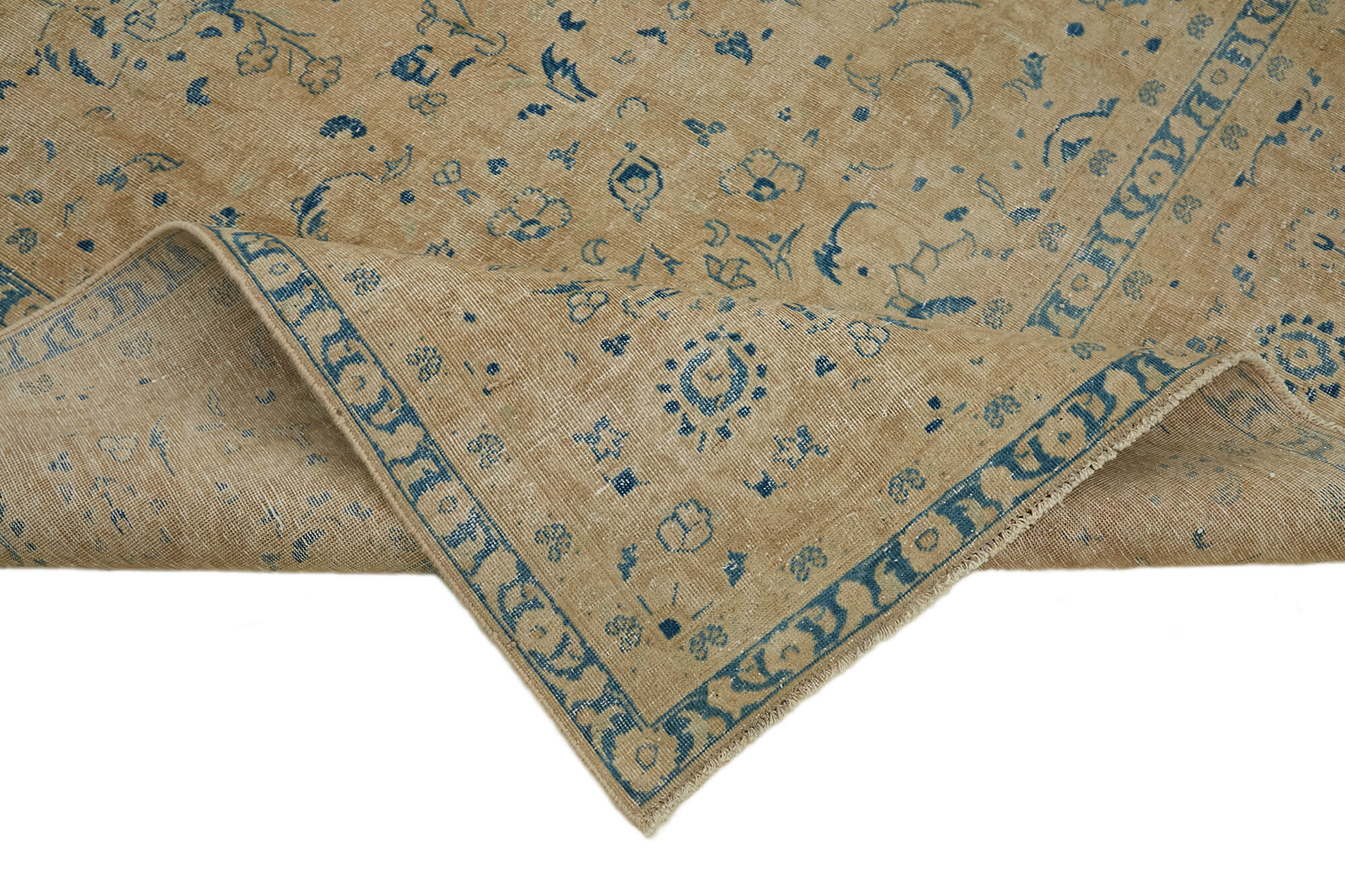 9 x 13 Beige Vintage Large Area Rug - 7321