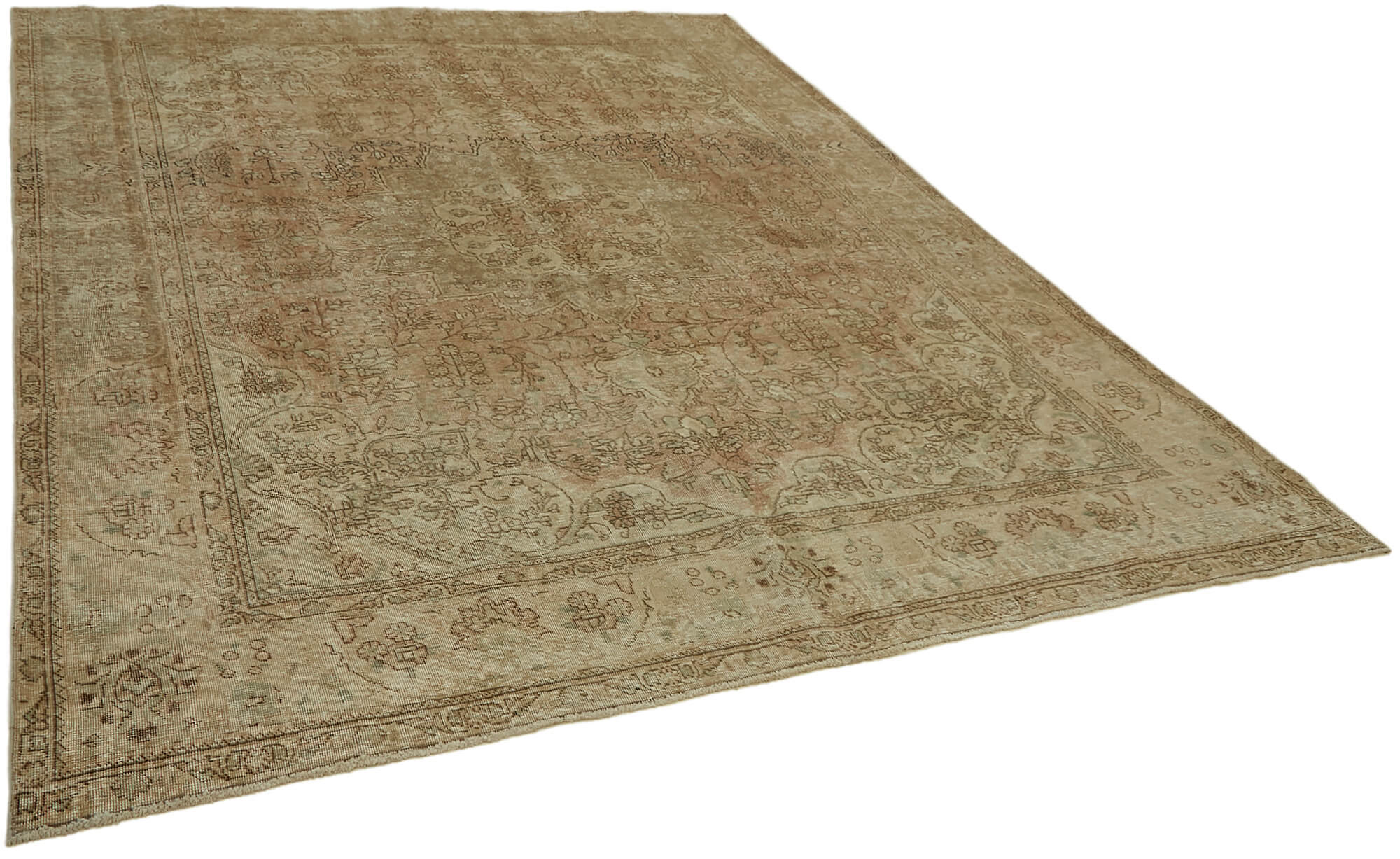 8 x 10 Beige Vintage Large Area Rug - 7325