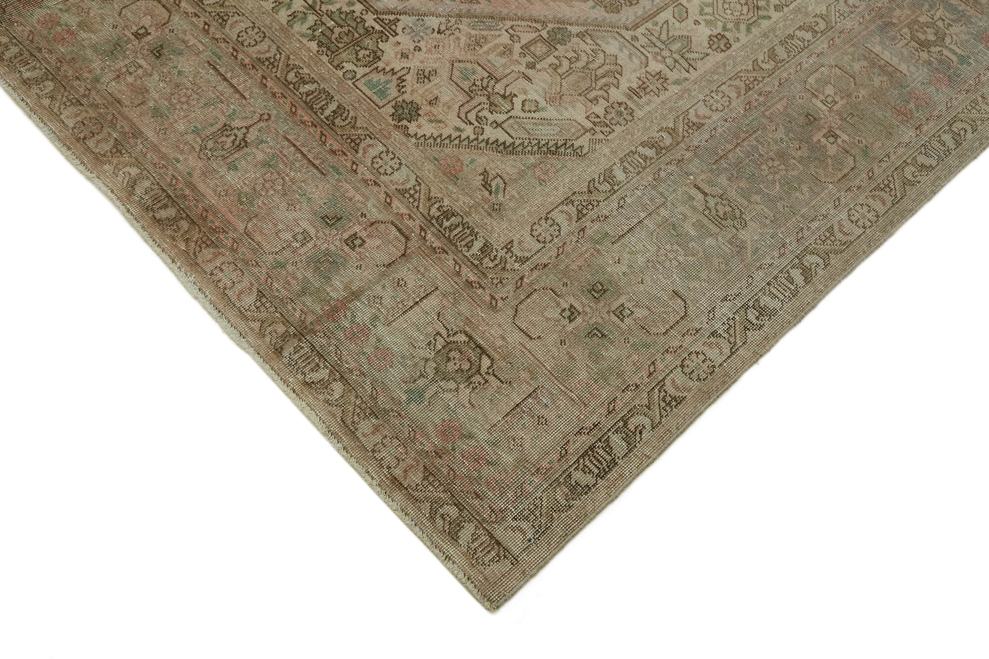 8 x 11 Beige Vintage Large Area Rug - 7326