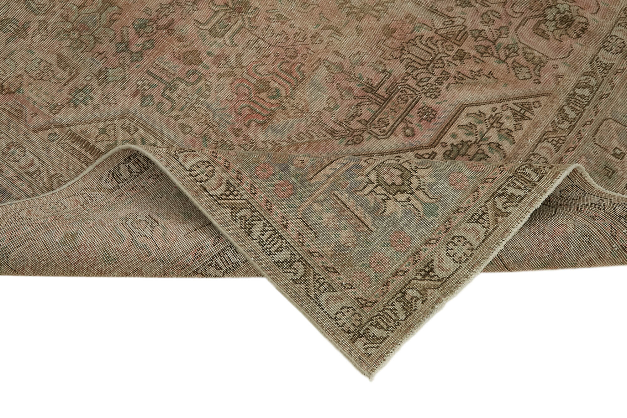 8 x 11 Beige Vintage Large Area Rug - 7326