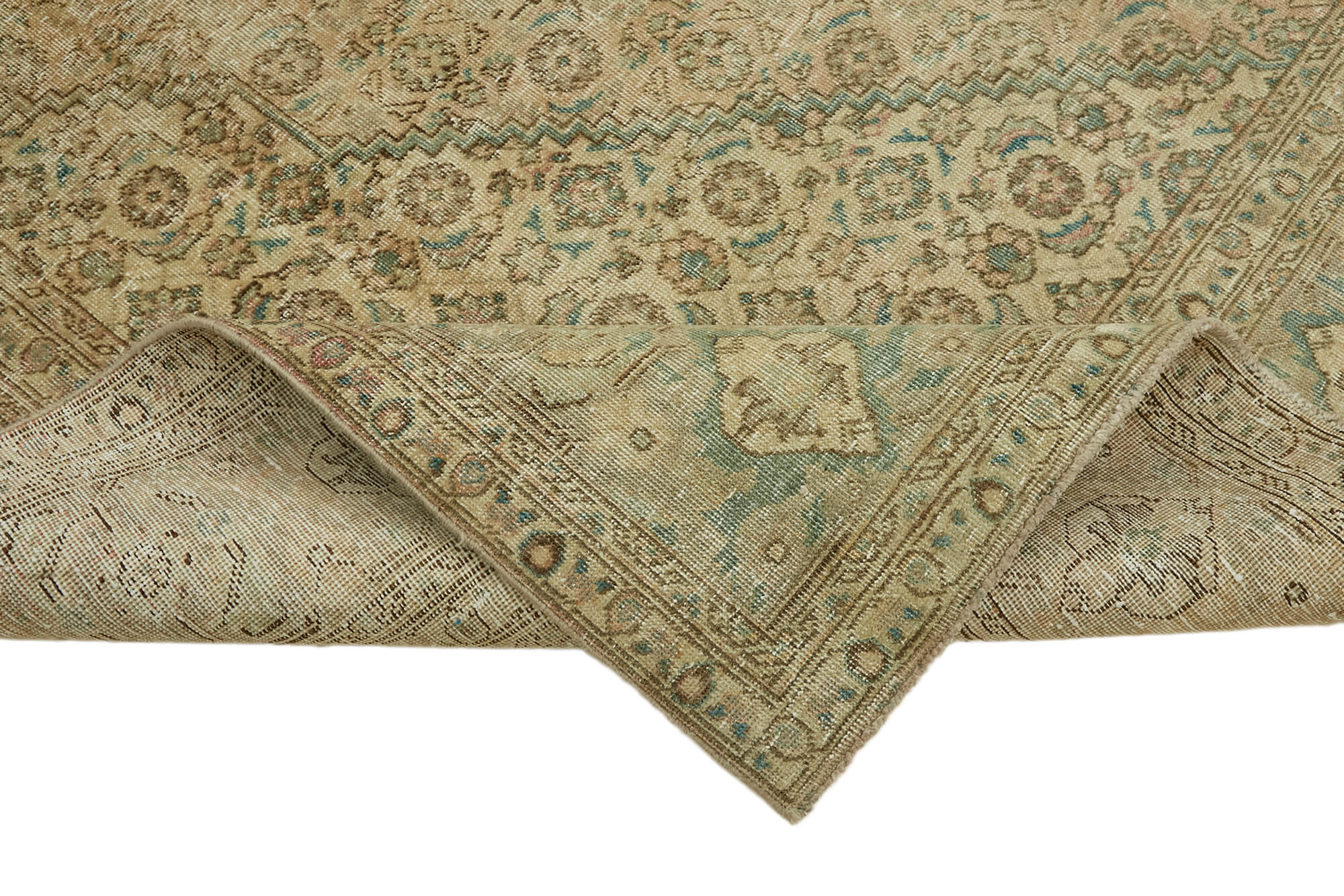 8 x 11 Beige Vintage Large Area Rug - 7332