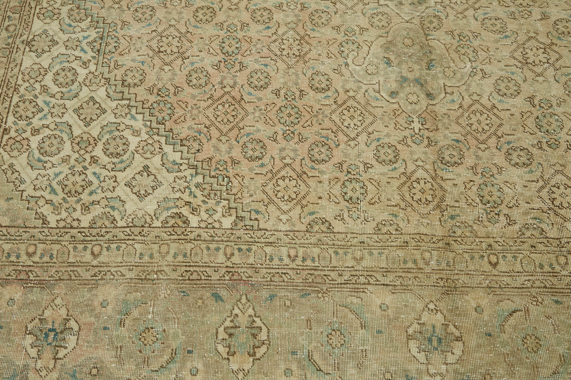 8 x 11 Beige Vintage Large Area Rug - 7332