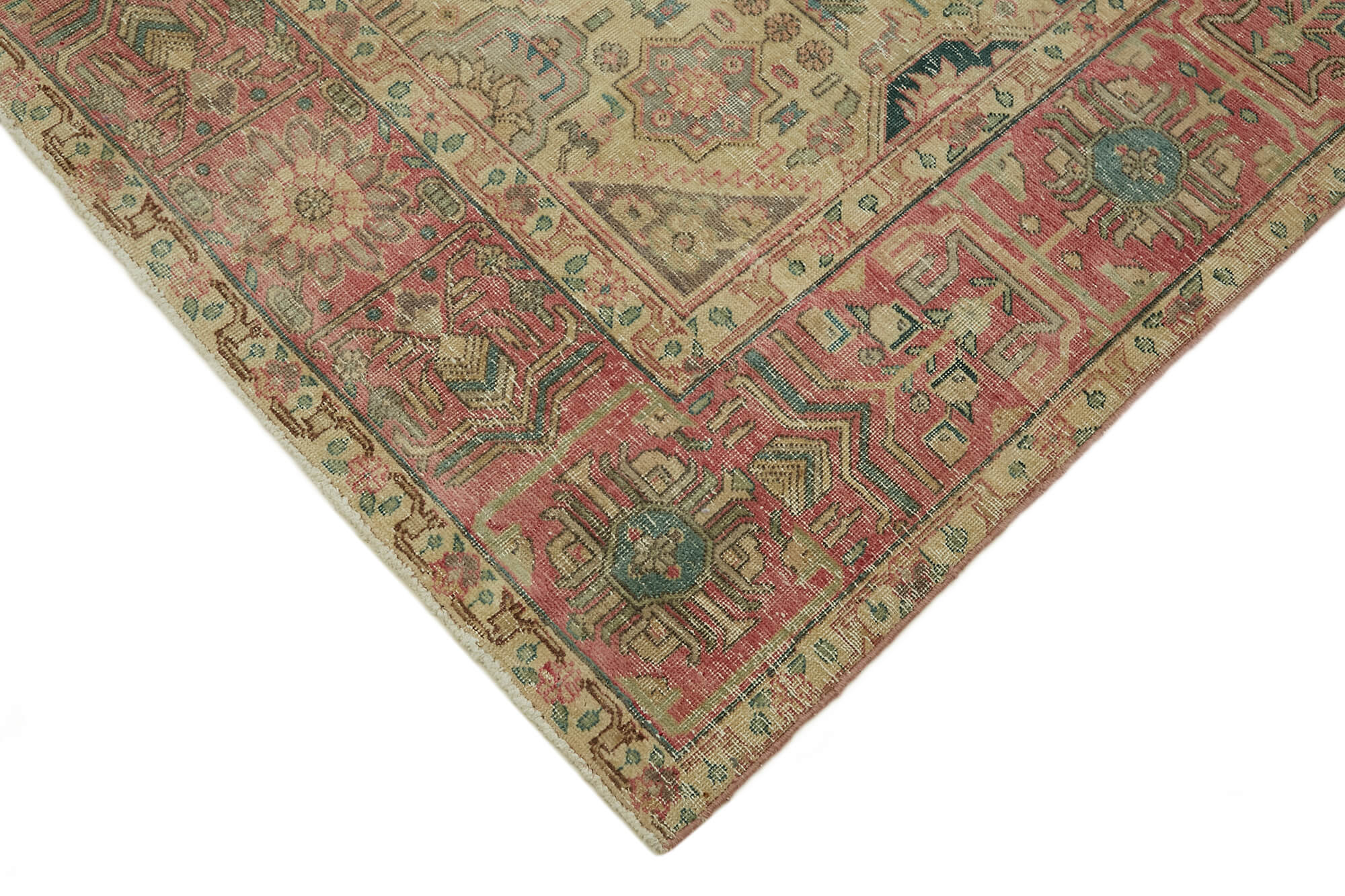 8 x 11 Beige Vintage Large Area Rug - 7333