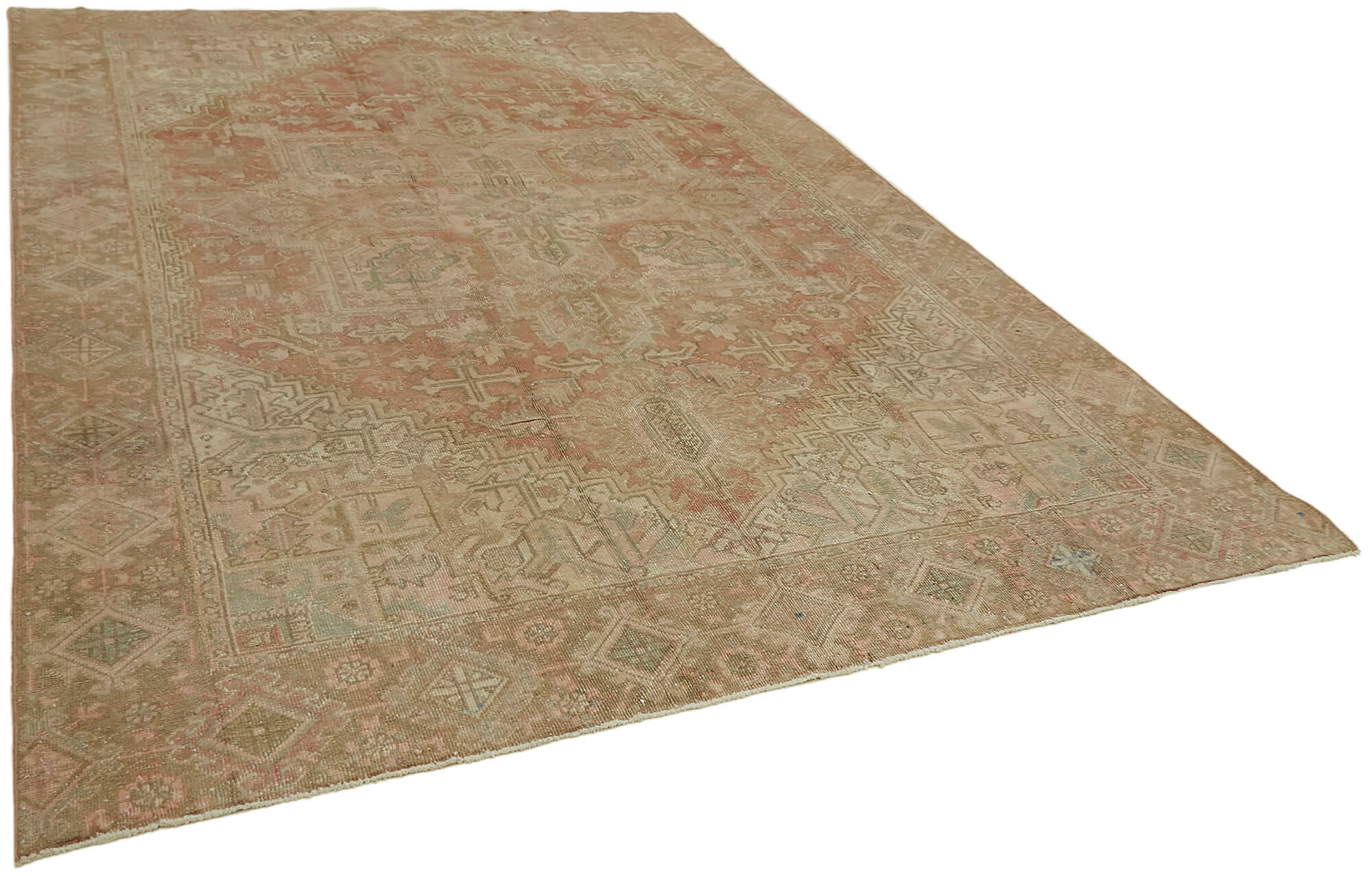 8 x 11 Beige Vintage Large Area Rug - 7334