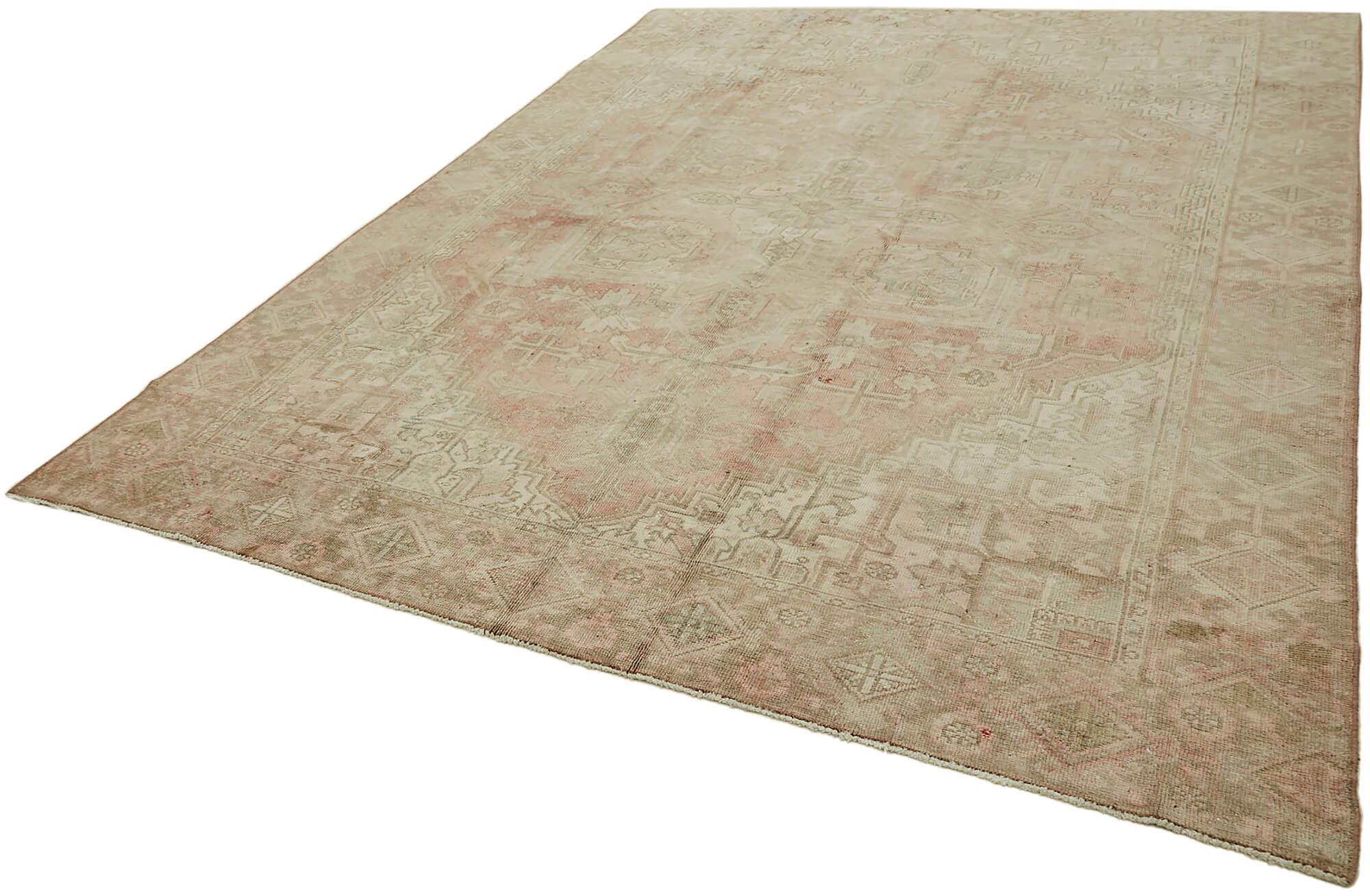 8 x 11 Beige Vintage Large Area Rug - 7334