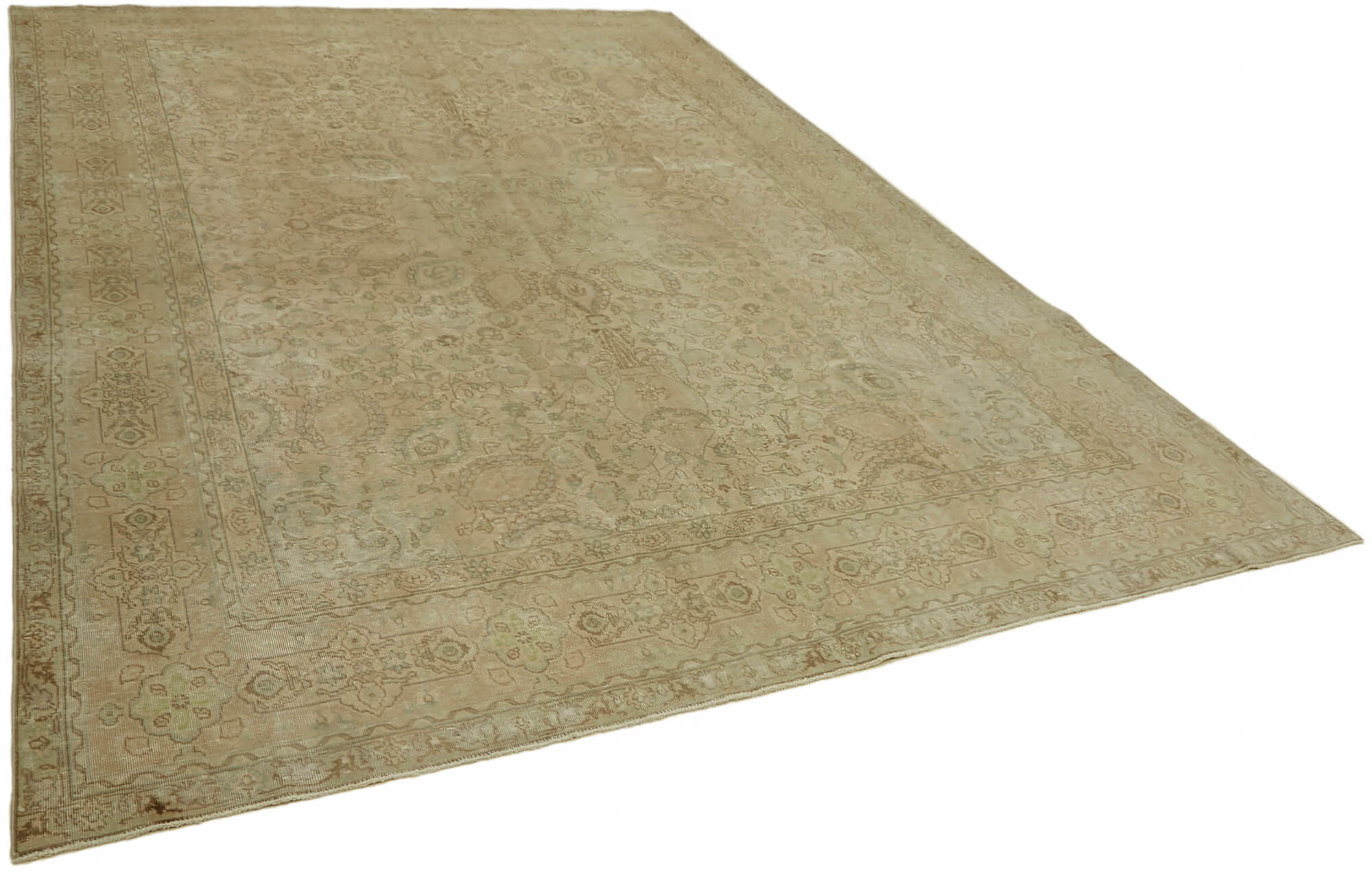 8 x 11 Beige Vintage Large Area Rug - 7336