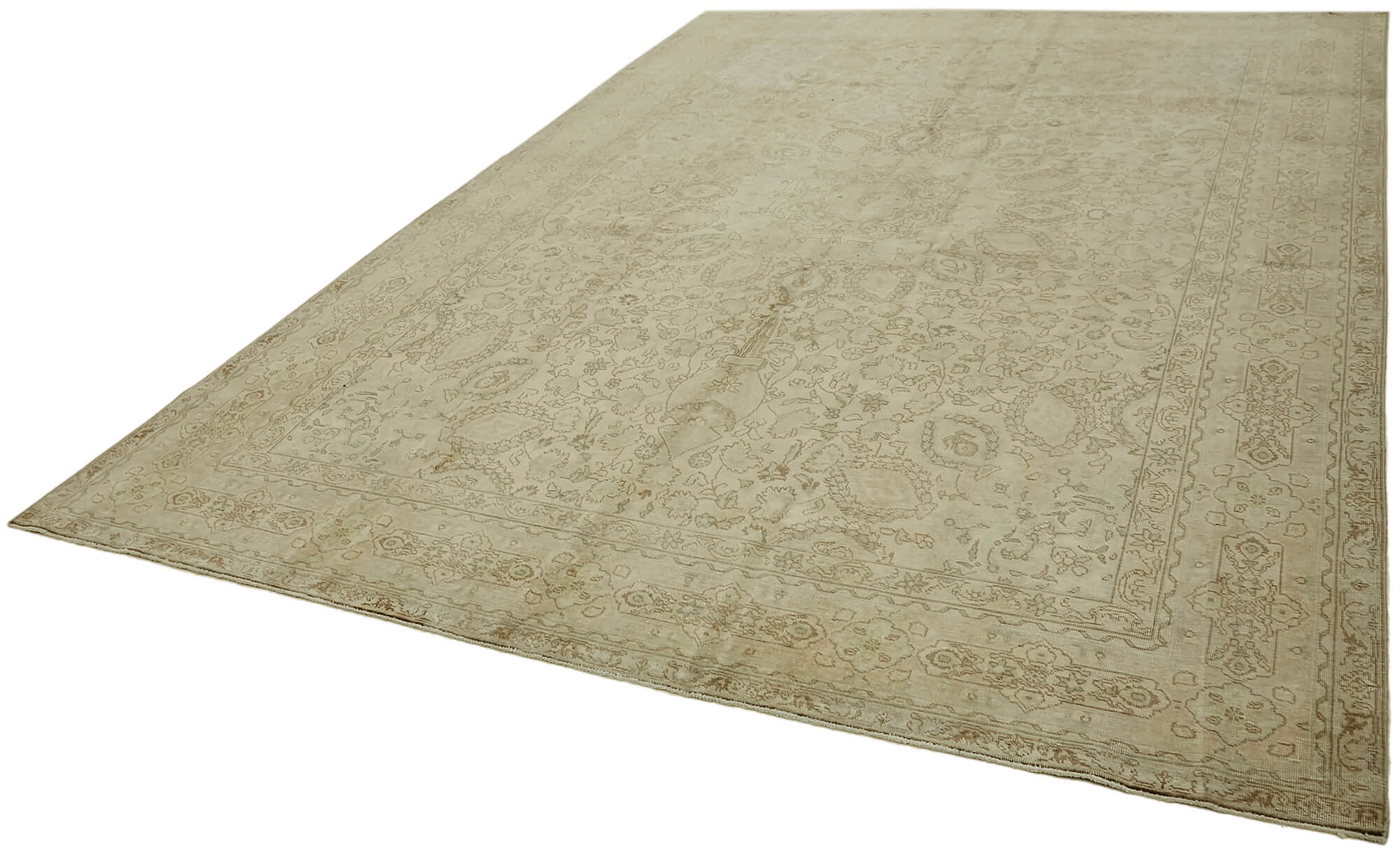 8 x 11 Beige Vintage Large Area Rug - 7336