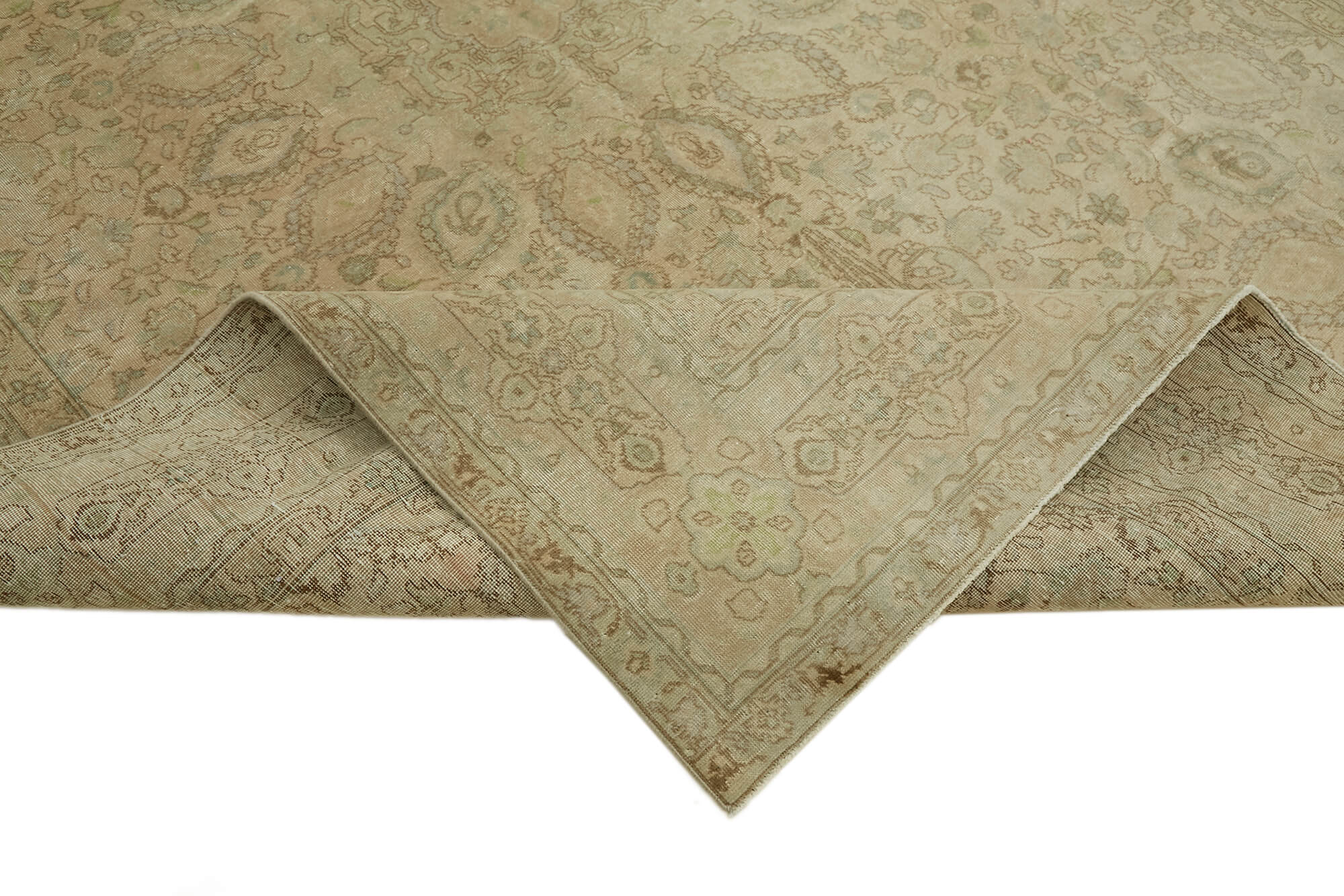 8 x 11 Beige Vintage Large Area Rug - 7336