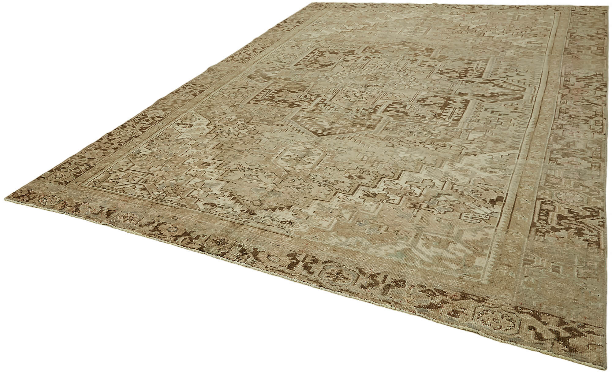 9 x 13 Beige Vintage Large Area Rug - 7337