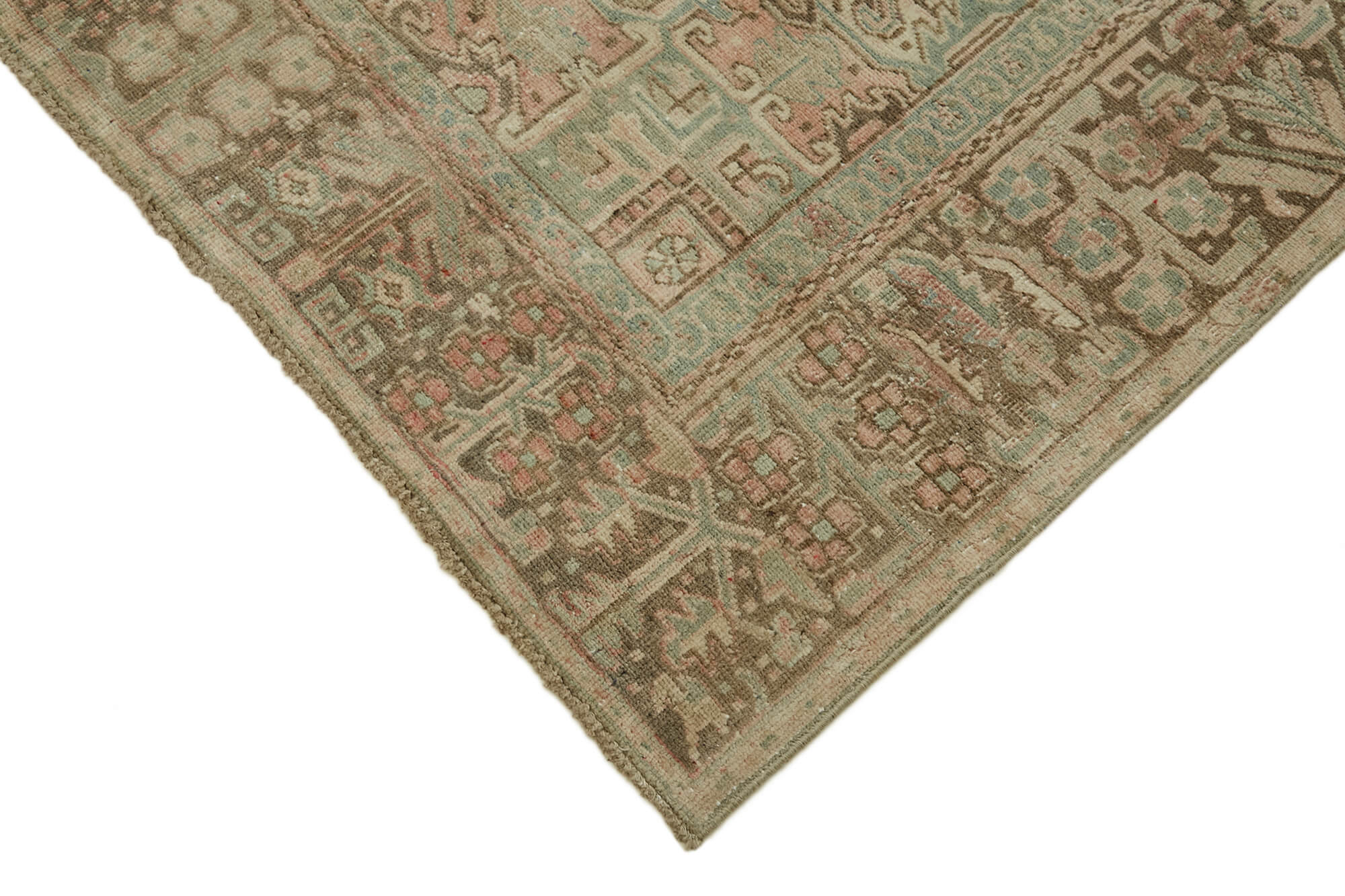 8 x 11 Beige Vintage Large Area Rug - 7338