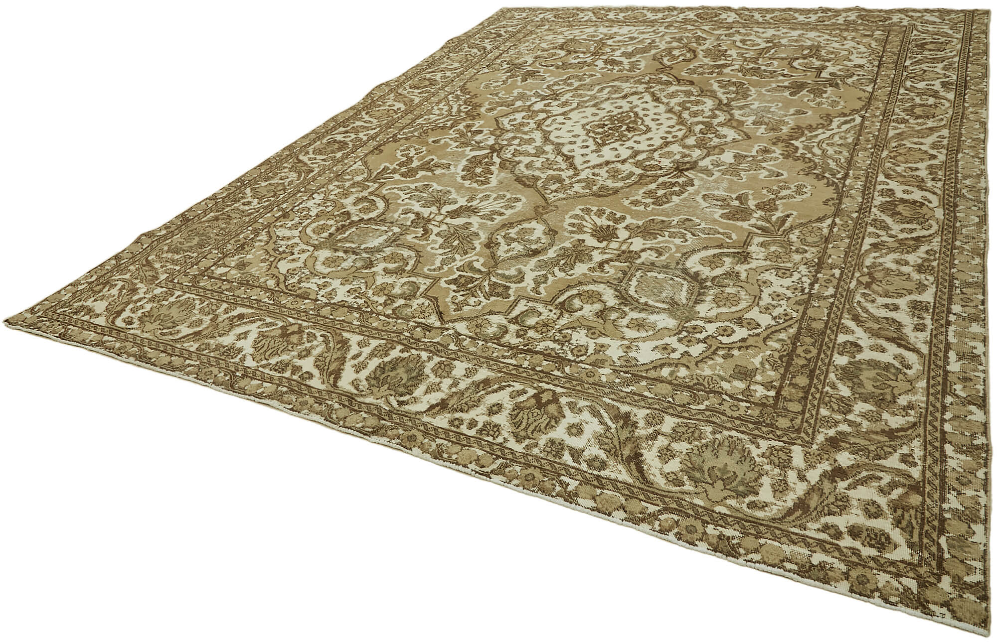 9 x 13 Beige Vintage Large Area Rug - 7339