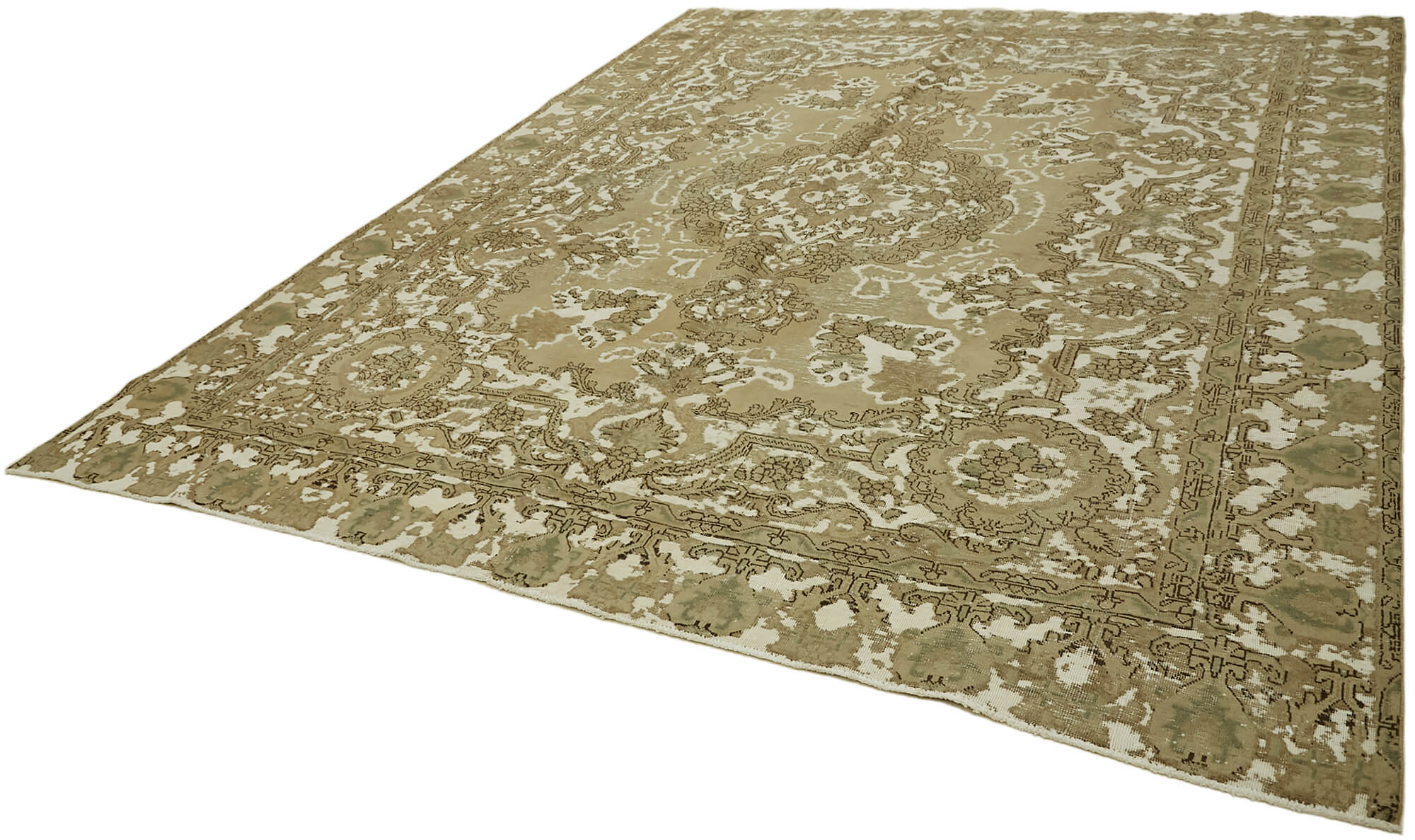 9 x 12 Beige Vintage Large Area Rug - 7341