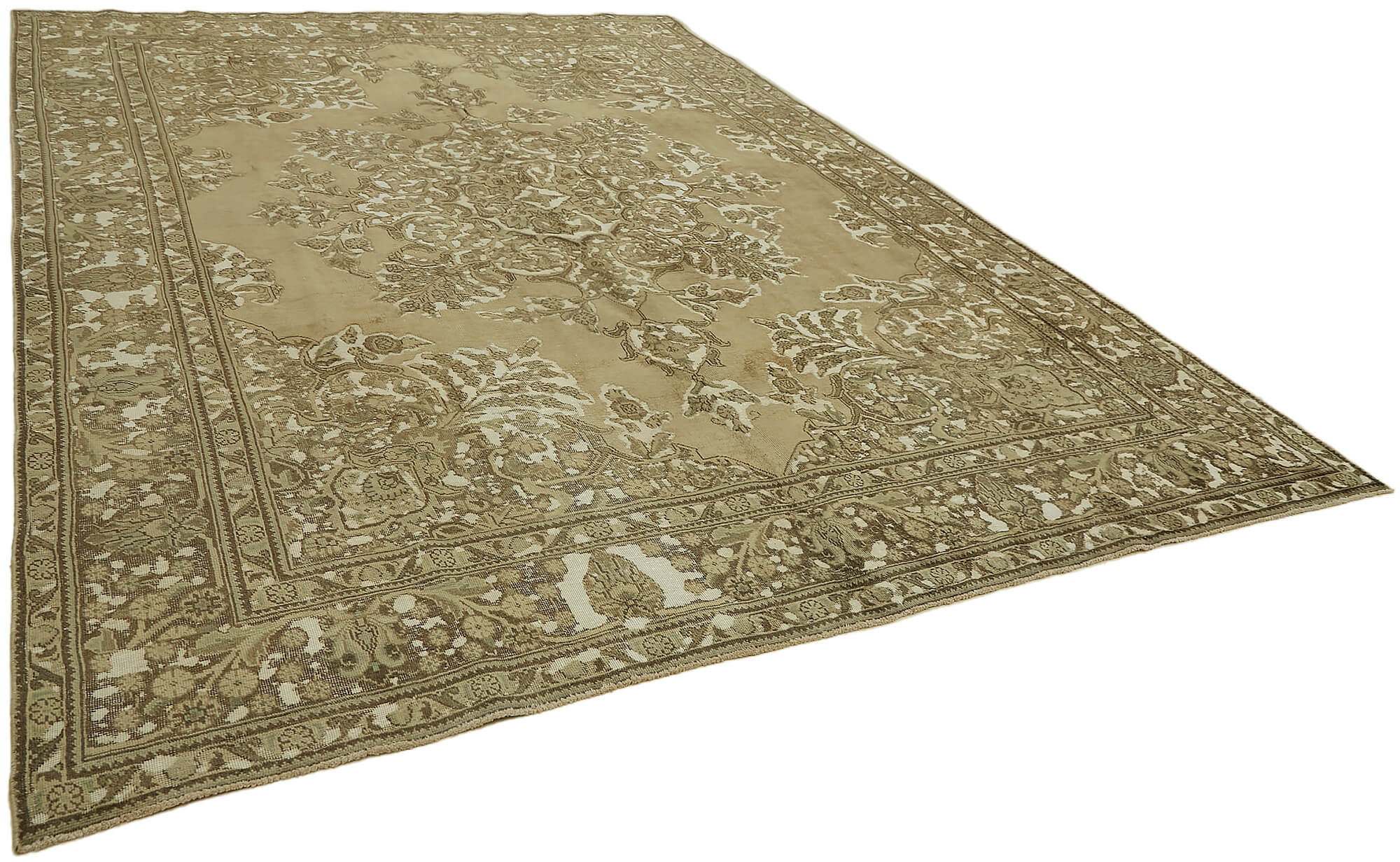 9 x 13 Beige Vintage Large Area Rug - 7342