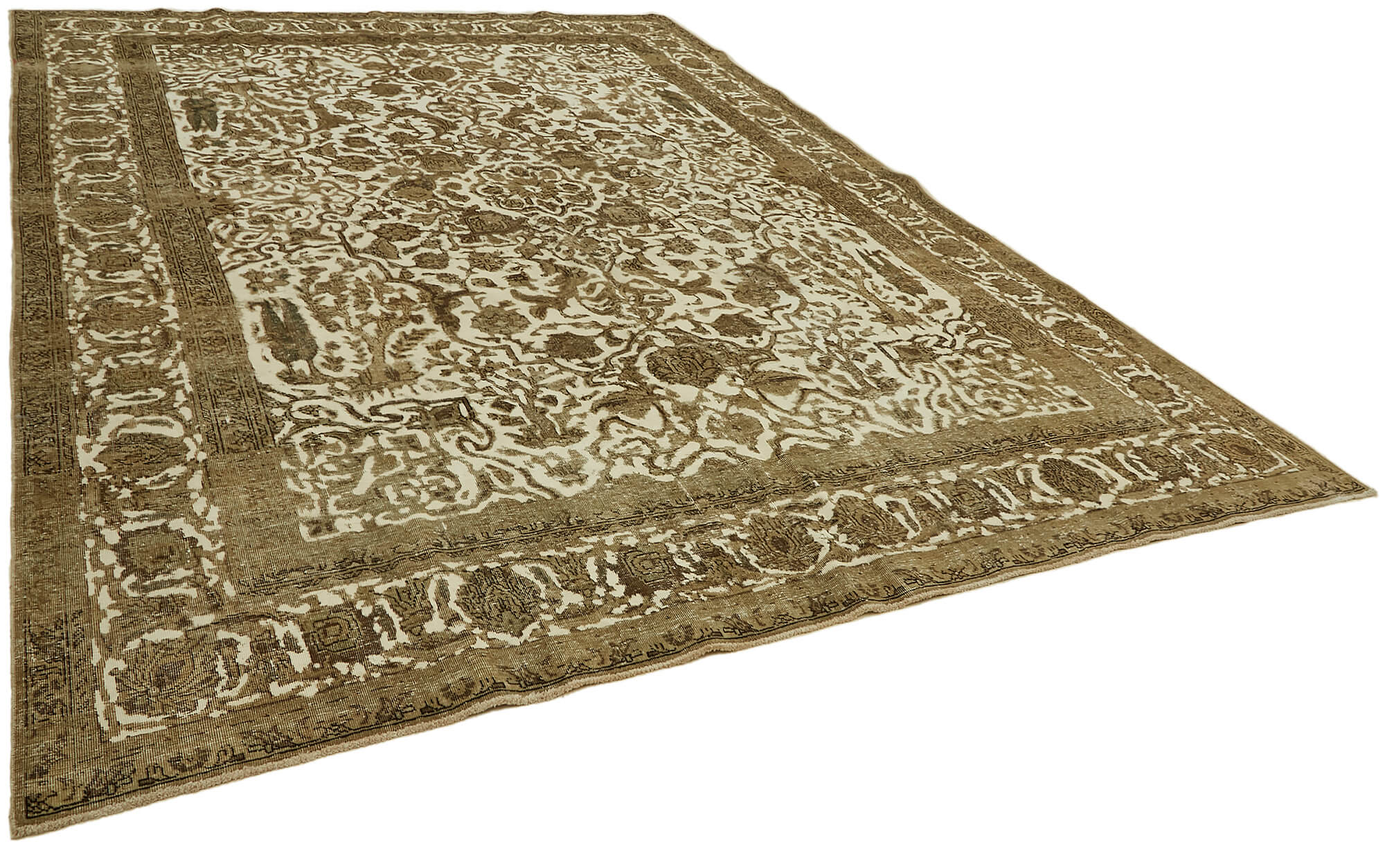 9 x 12 Beige Vintage Large Area Rug - 7343