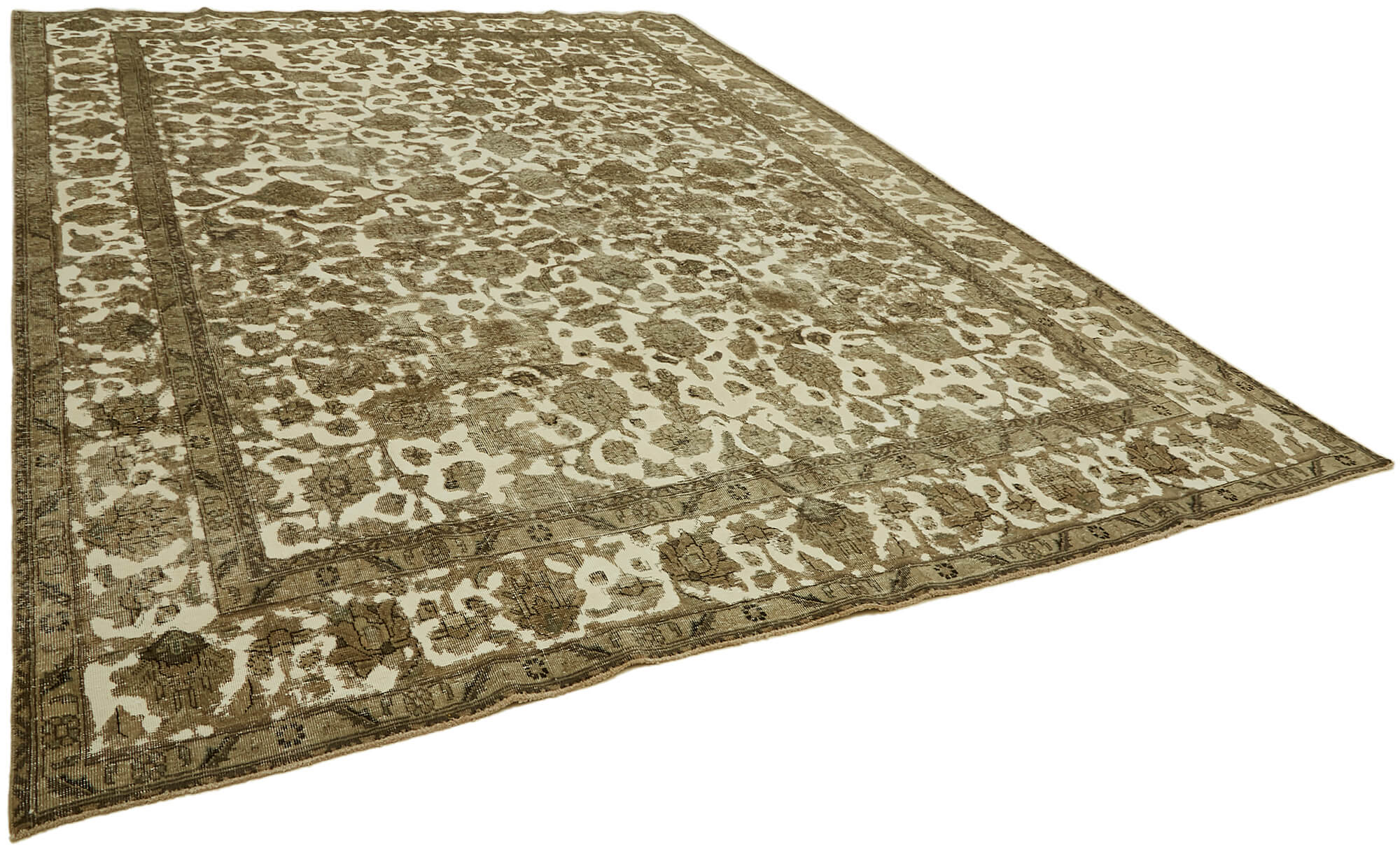 10 x 13 Beige Vintage Large Area Rug - 7344