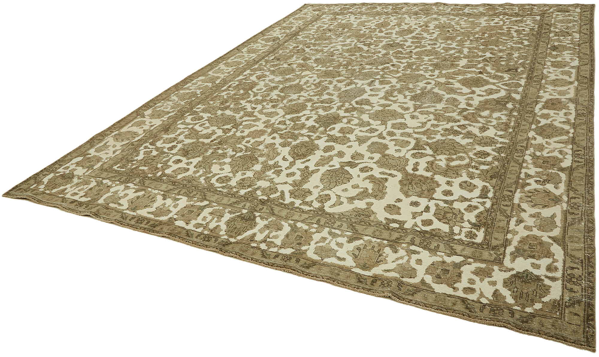 10 x 13 Beige Vintage Large Area Rug - 7344