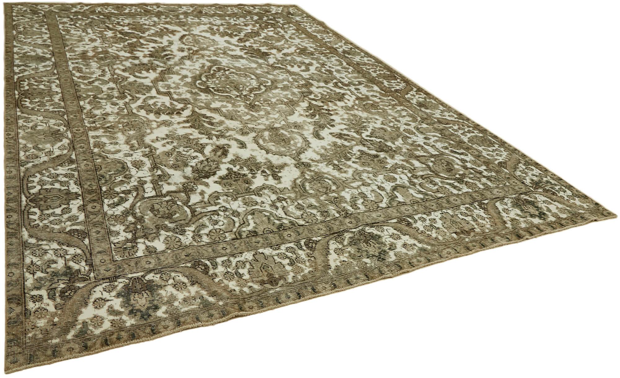 9 x 13 Beige Vintage Large Area Rug - 7345