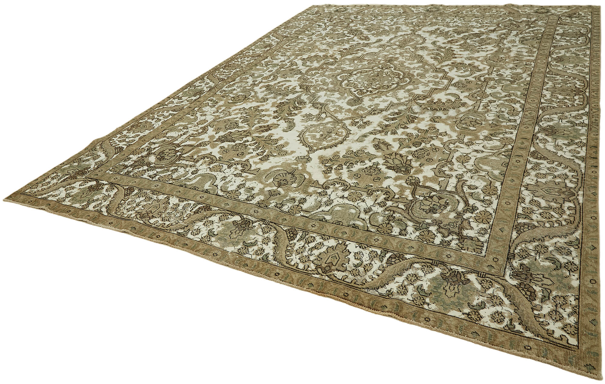 9 x 13 Beige Vintage Large Area Rug - 7345