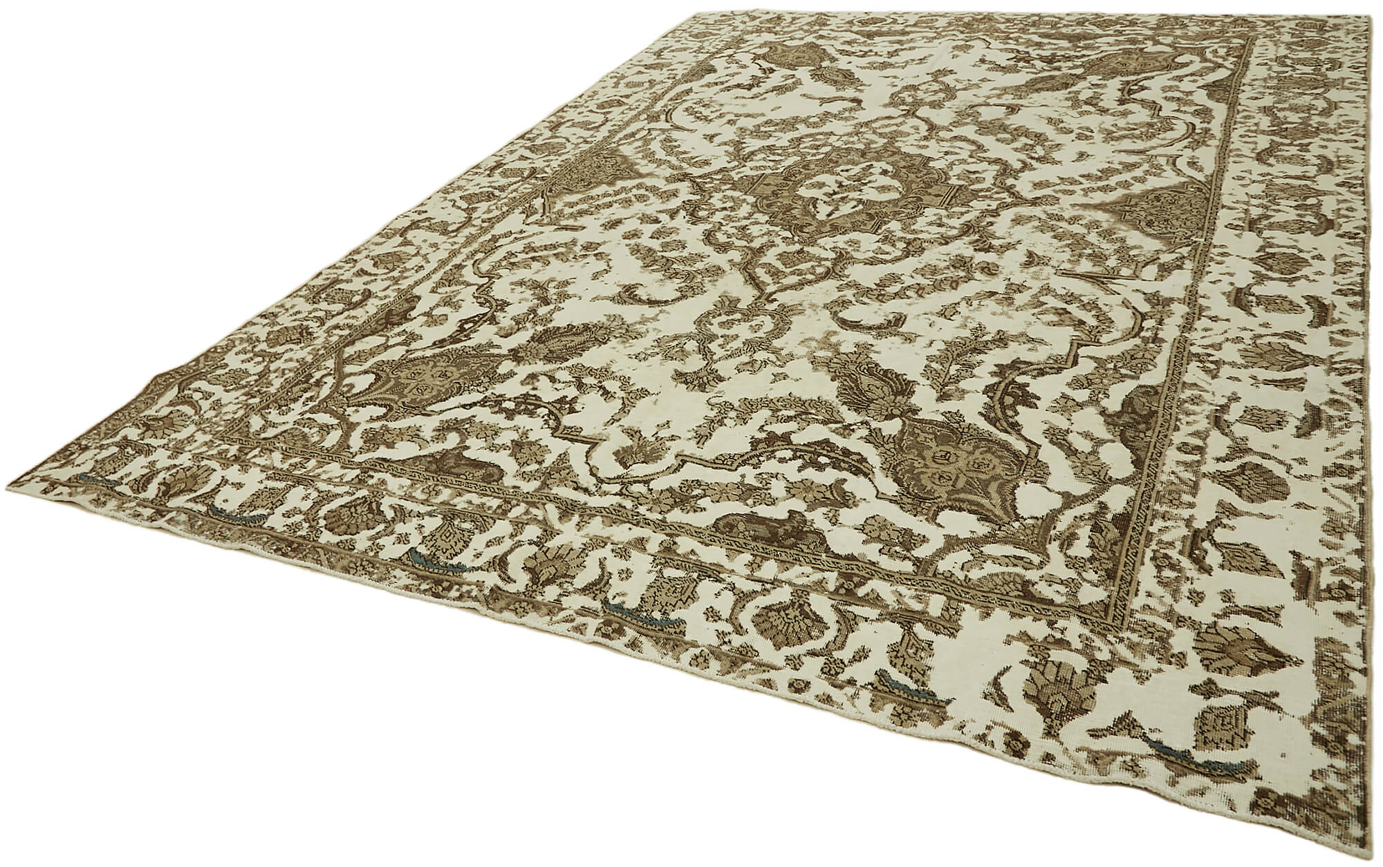 8 x 12 Beige Vintage Large Area Rug - 7346