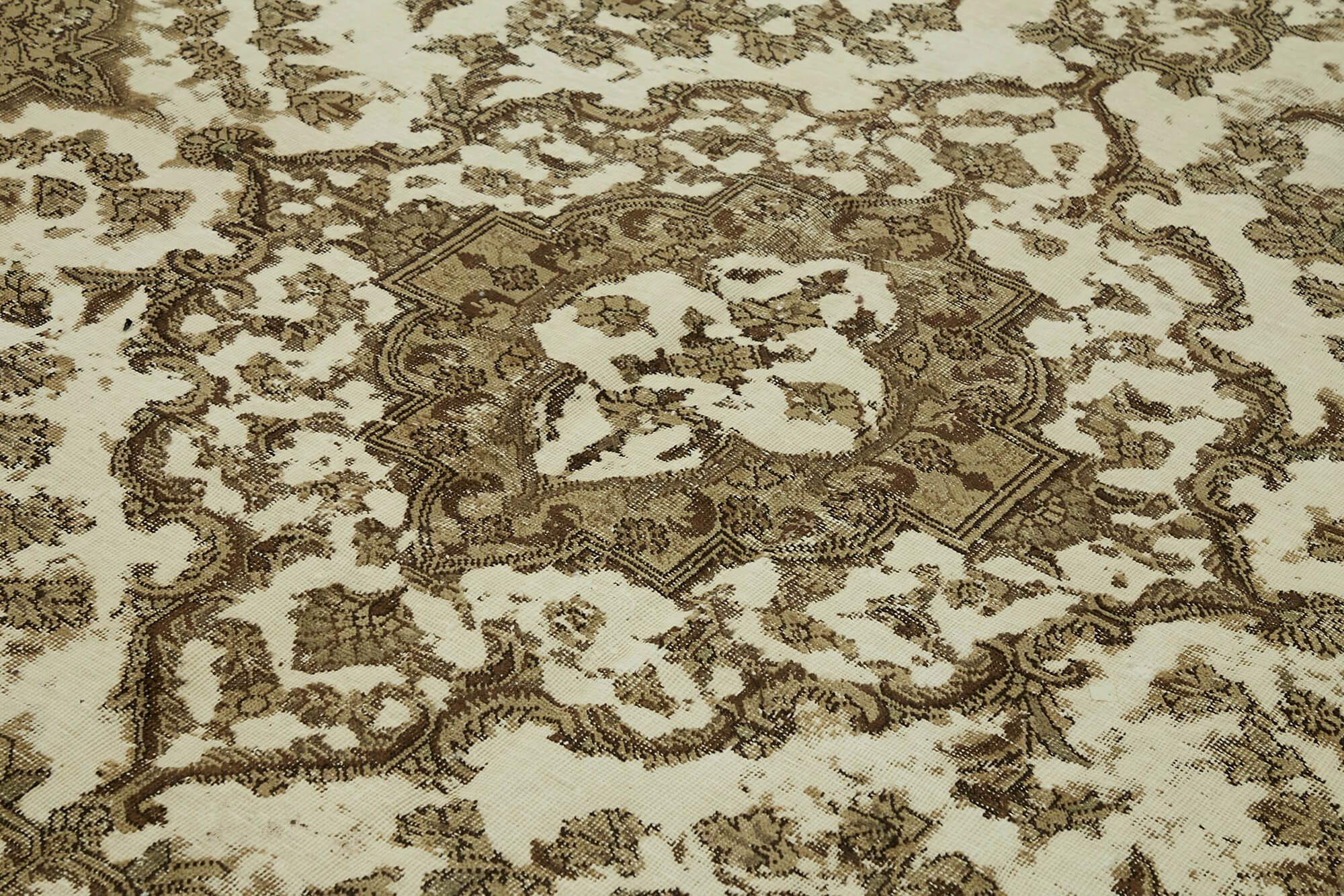 8 x 12 Beige Vintage Large Area Rug - 7346