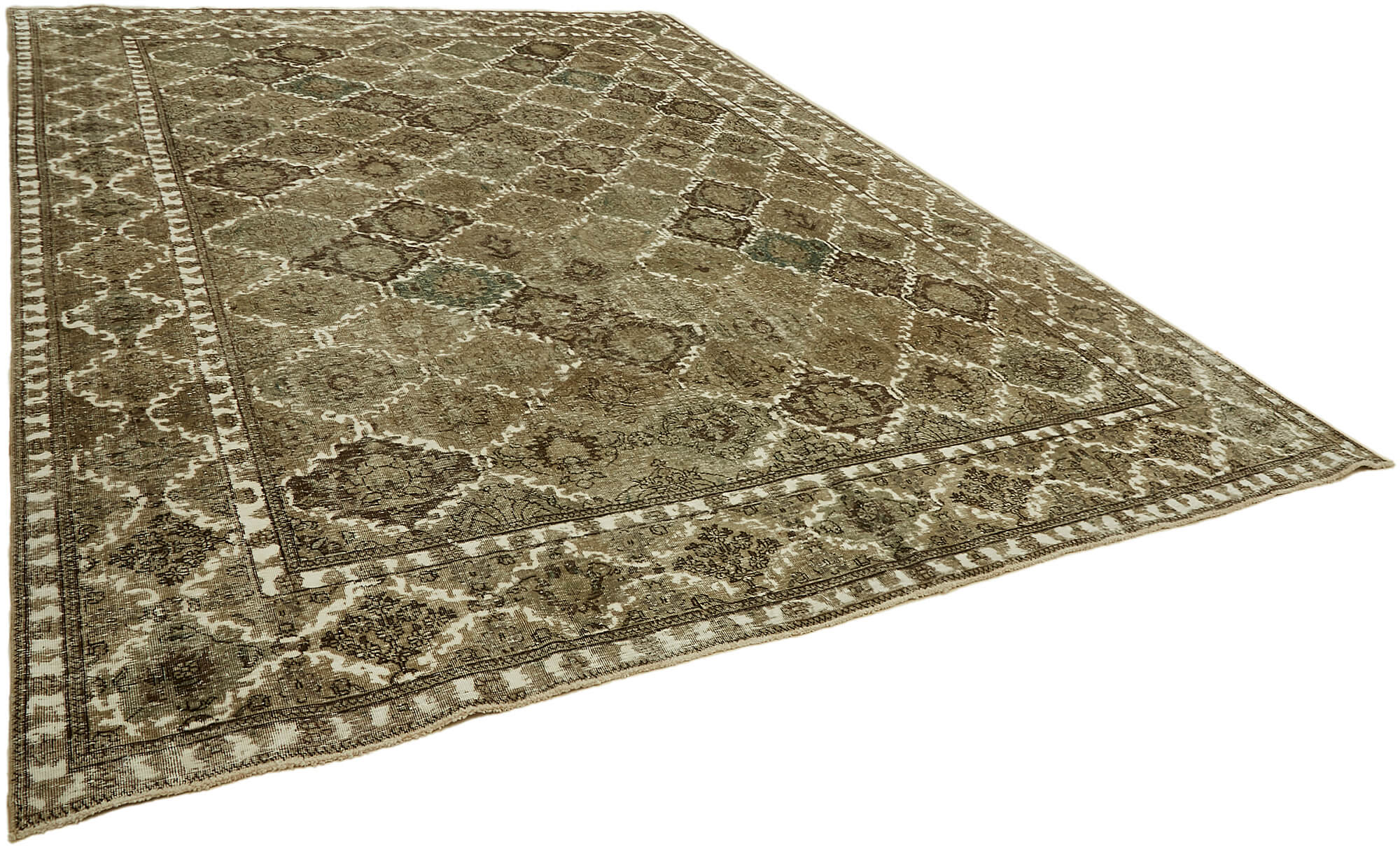 10 x 13 Beige Vintage Large Area Rug - 7347