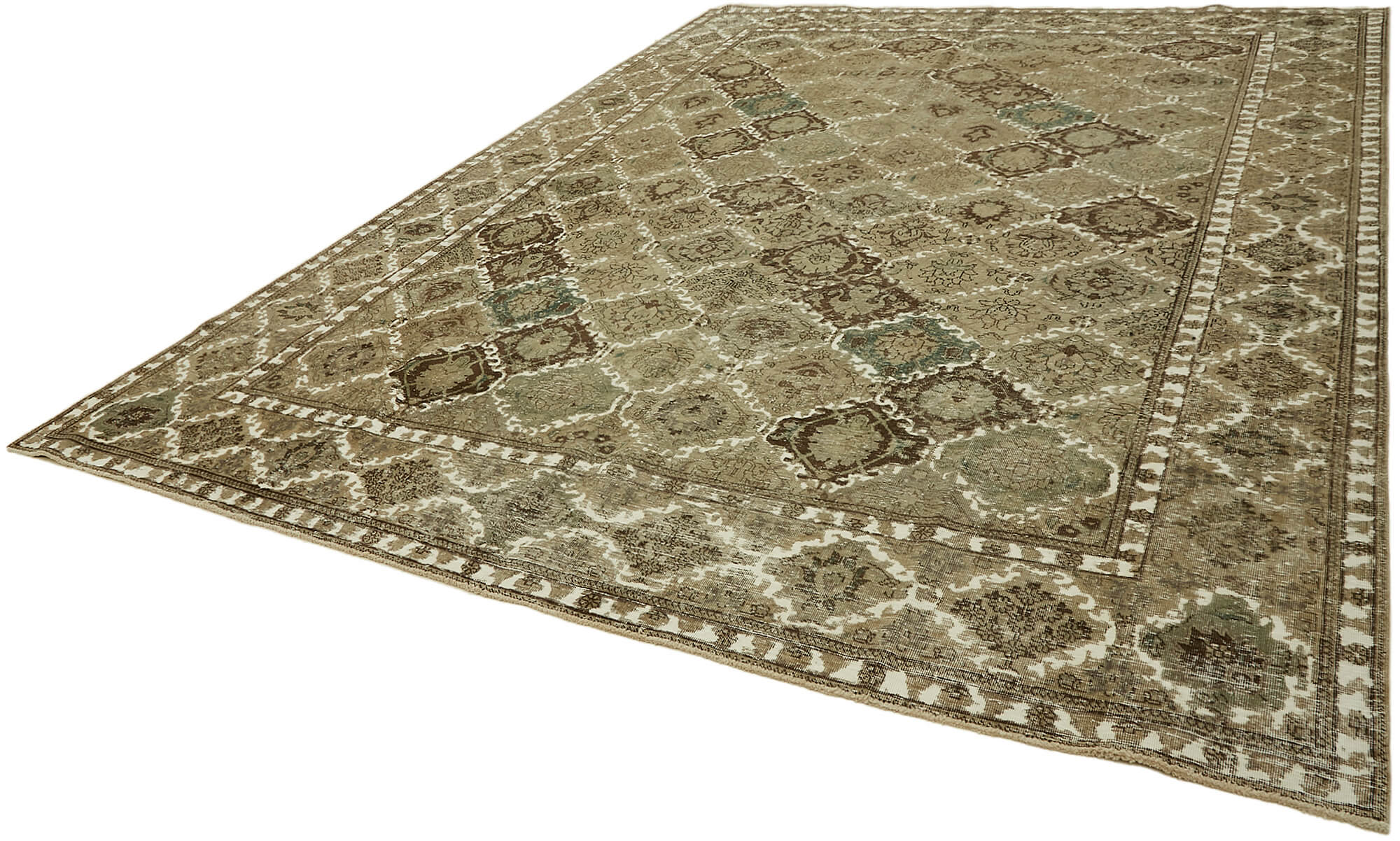 10 x 13 Beige Vintage Large Area Rug - 7347