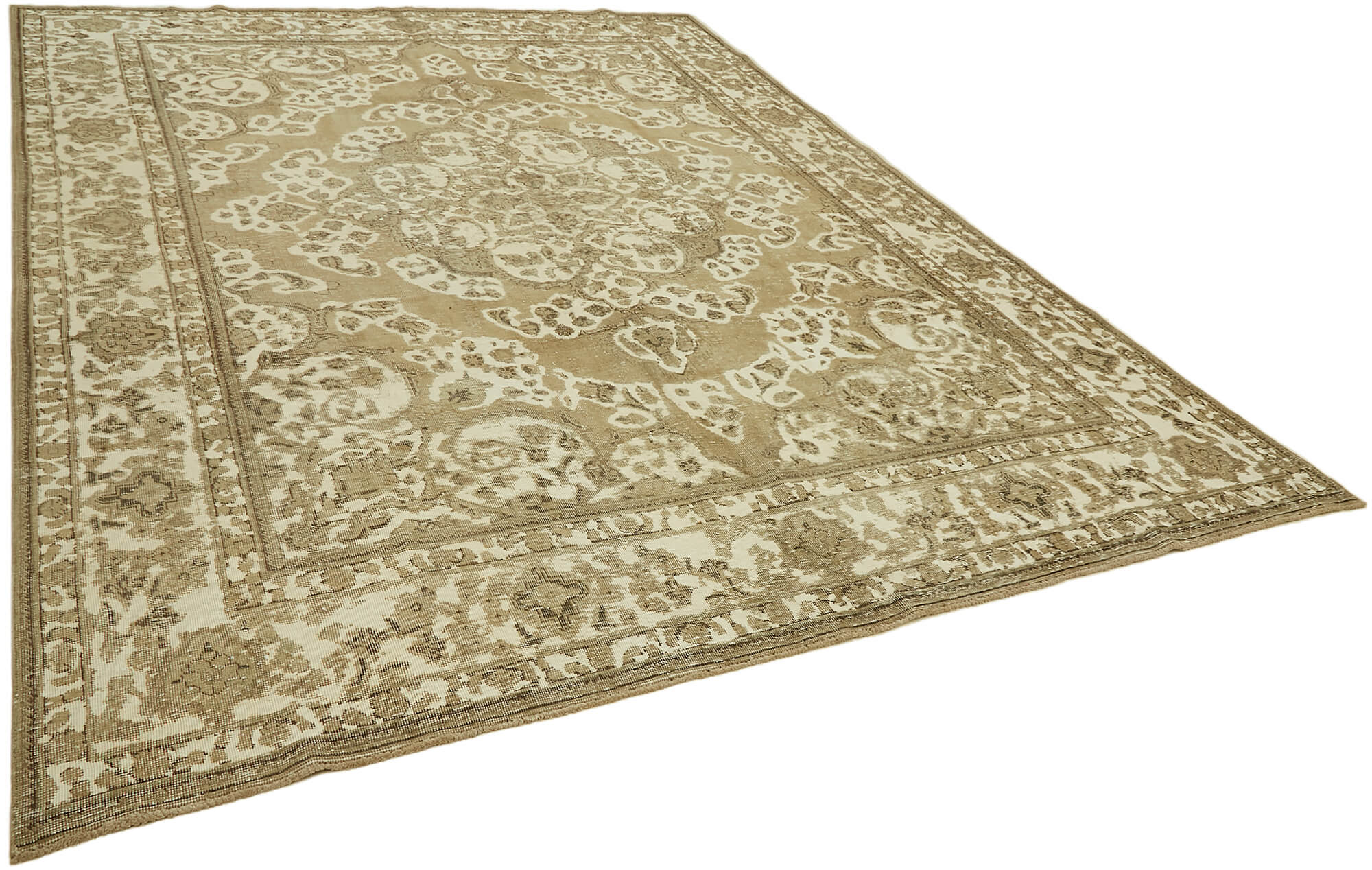 9 x 12 Beige Vintage Large Area Rug - 7348