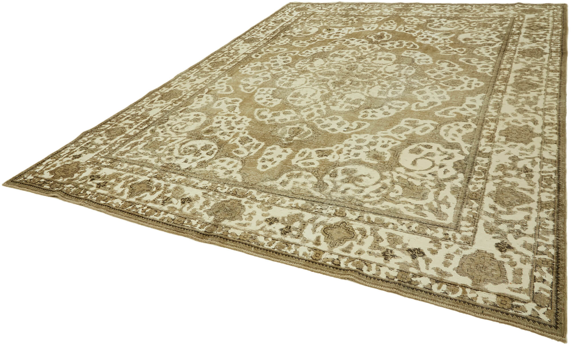 9 x 12 Beige Vintage Large Area Rug - 7348