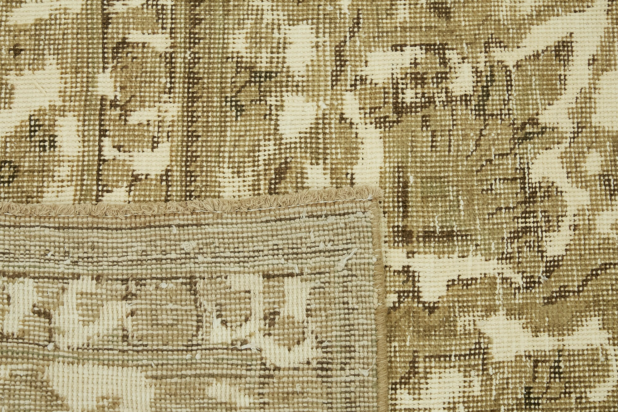 9 x 12 Beige Vintage Large Area Rug - 7348