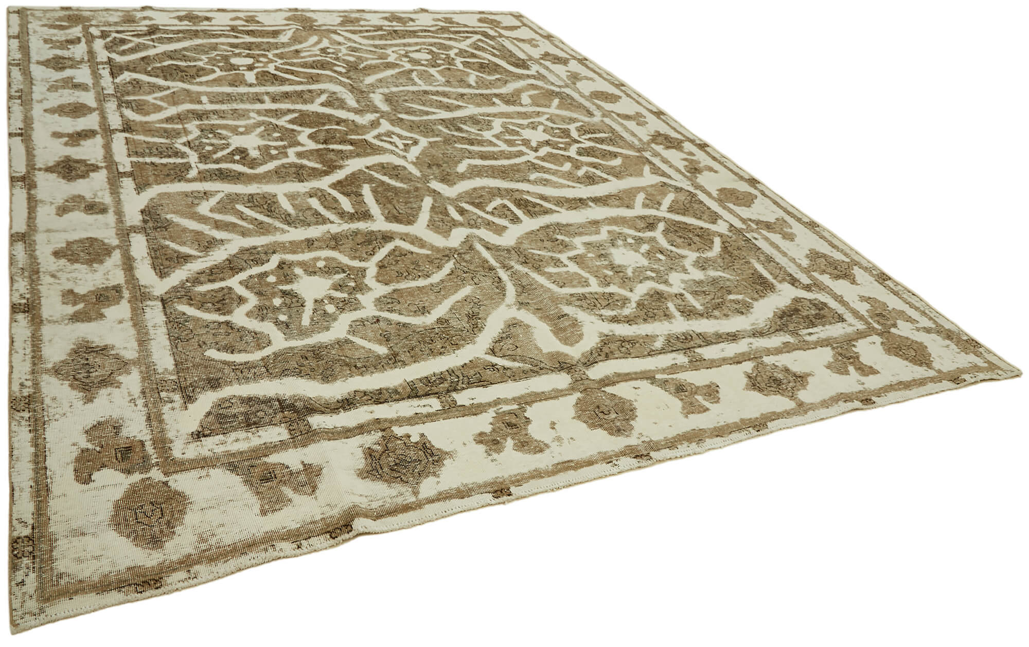 9 x 12 Beige Vintage Large Area Rug - 7349