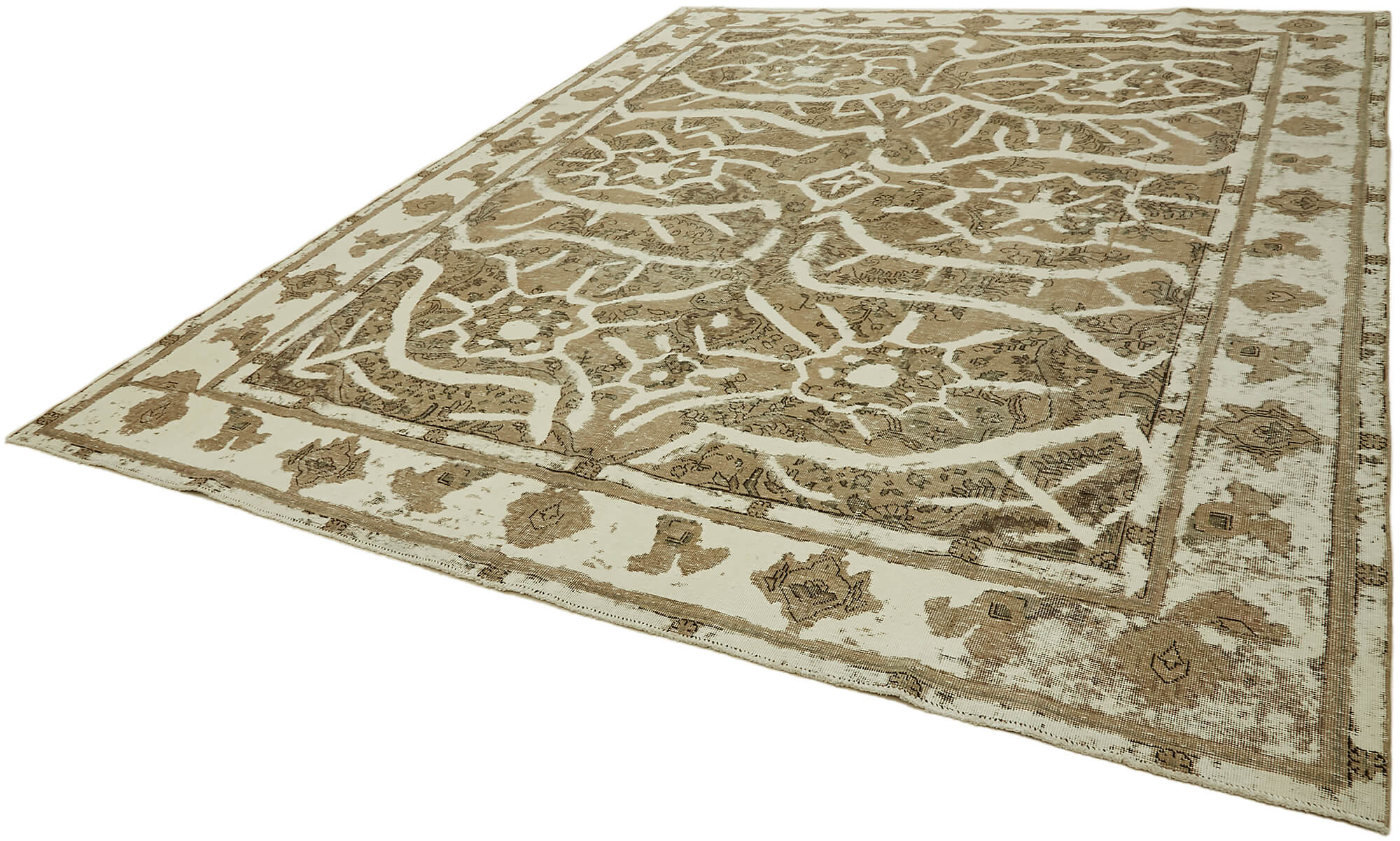 9 x 12 Beige Vintage Large Area Rug - 7349