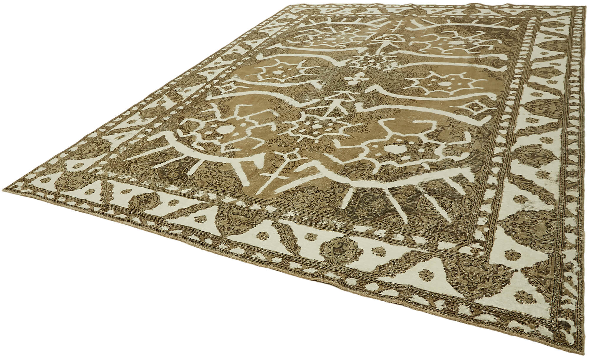 9 x 13 Beige Vintage Large Area Rug - 7351