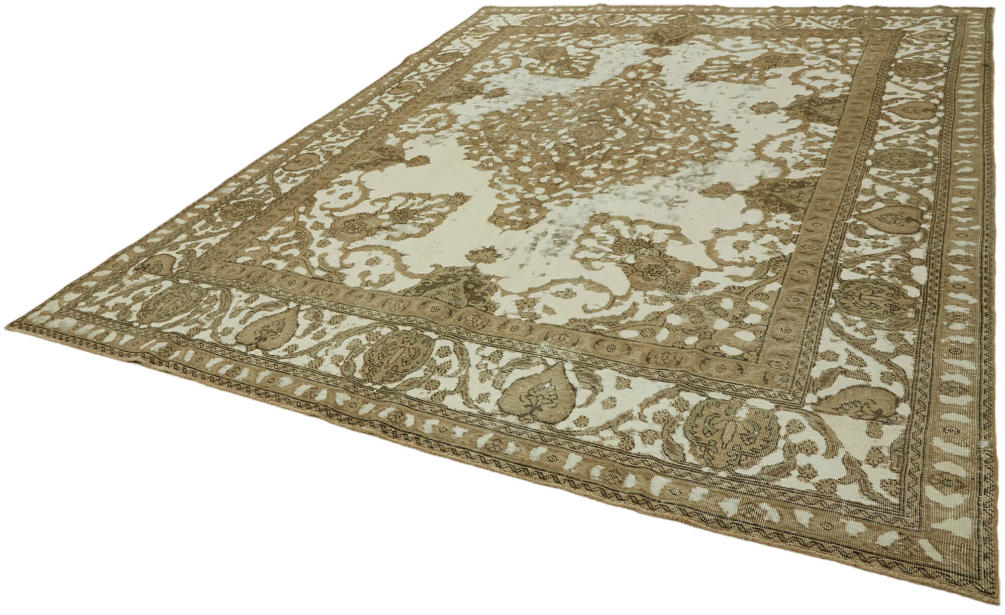 9 x 12 Beige Vintage Large Area Rug - 7352