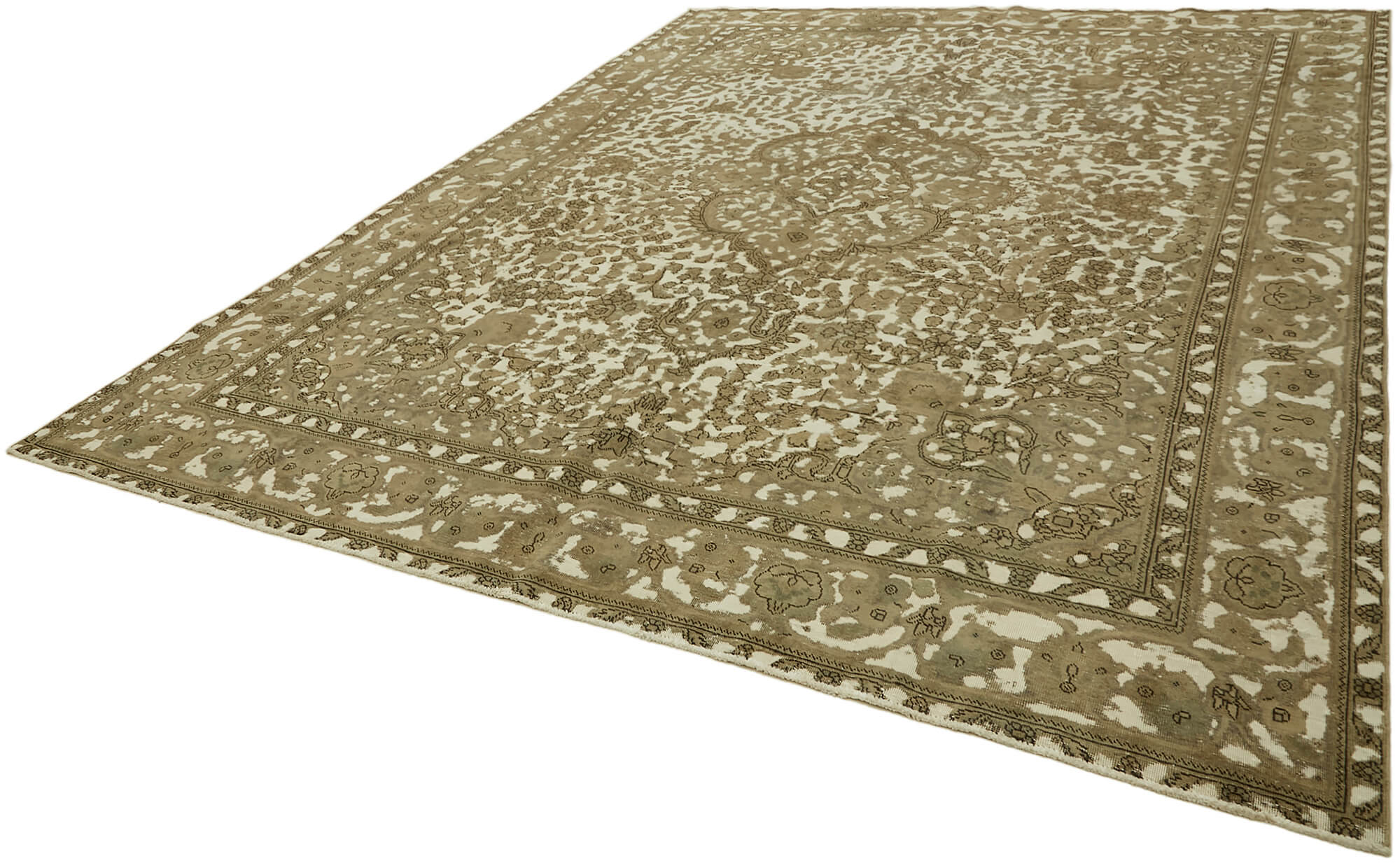 10 x 12 Beige Vintage Large Area Rug - 7353