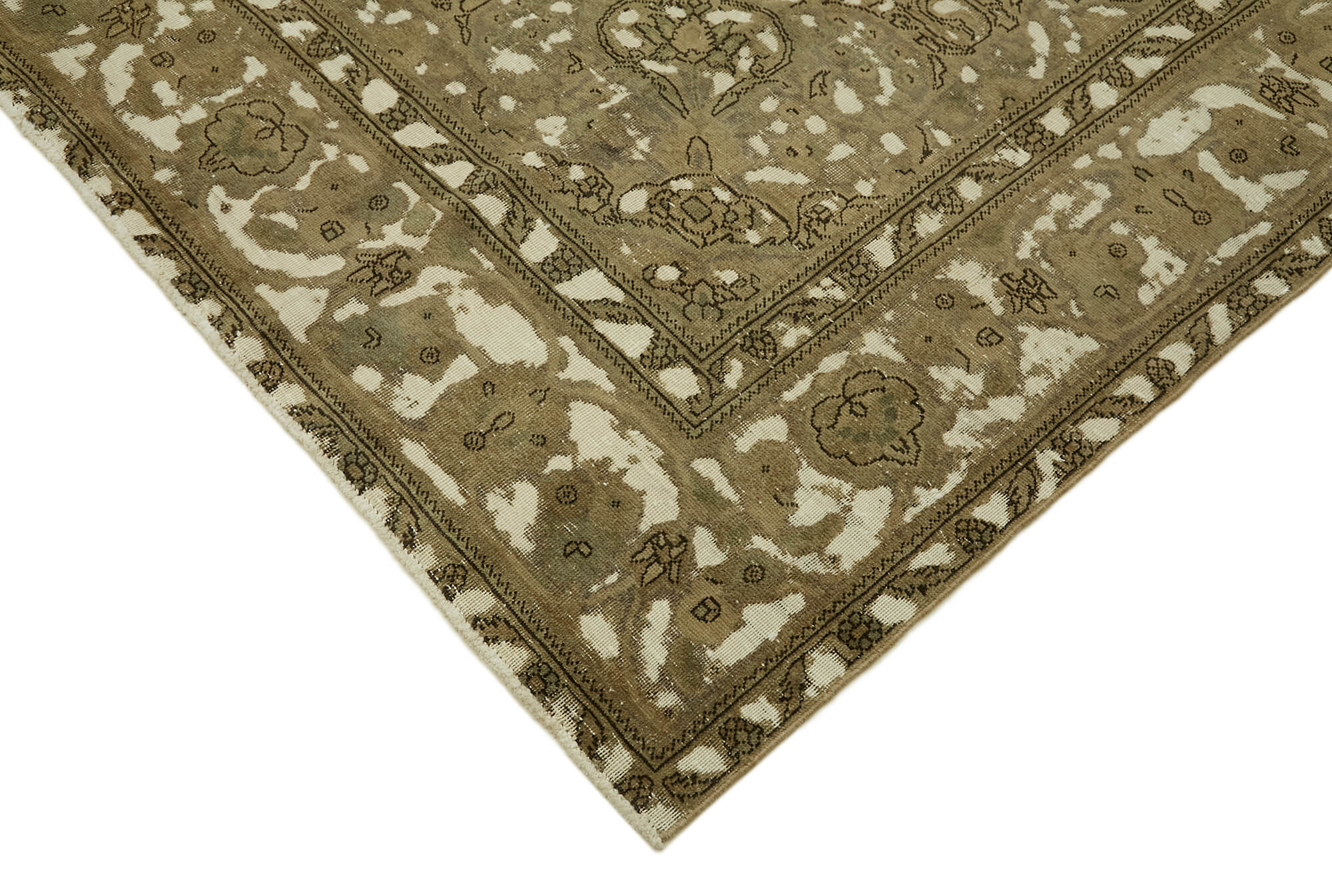 10 x 12 Beige Vintage Large Area Rug - 7353