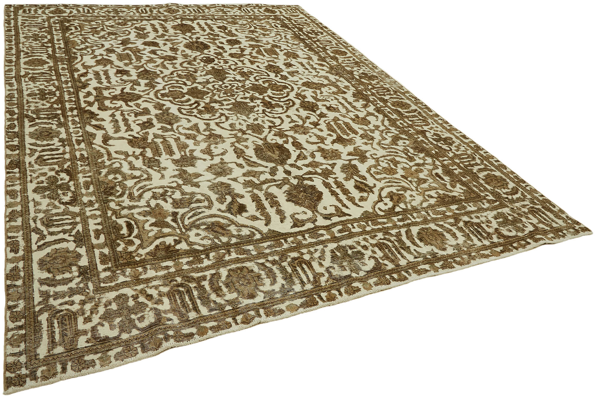 8 x 11 Beige Vintage Large Area Rug - 7355