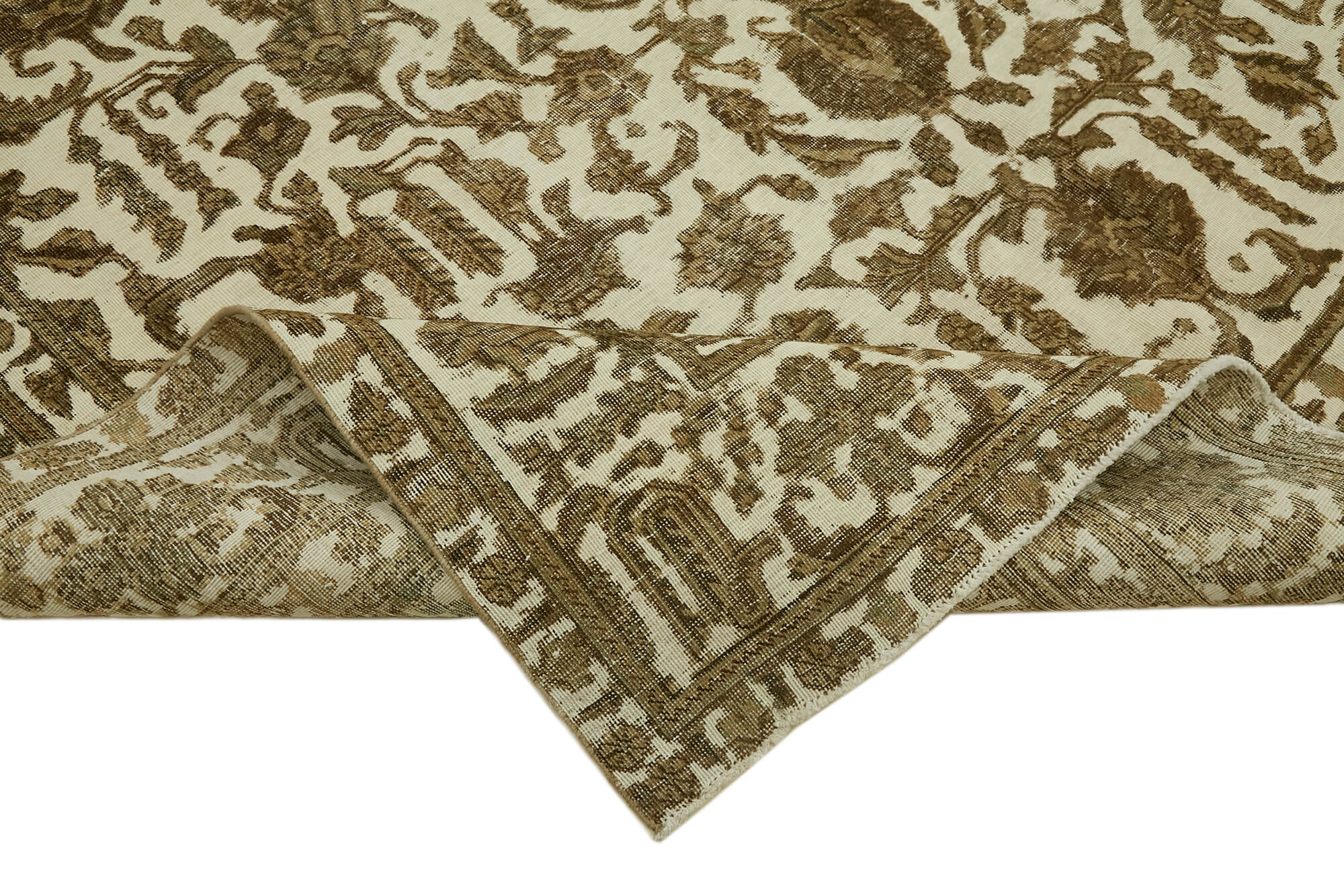 8 x 11 Beige Vintage Large Area Rug - 7355