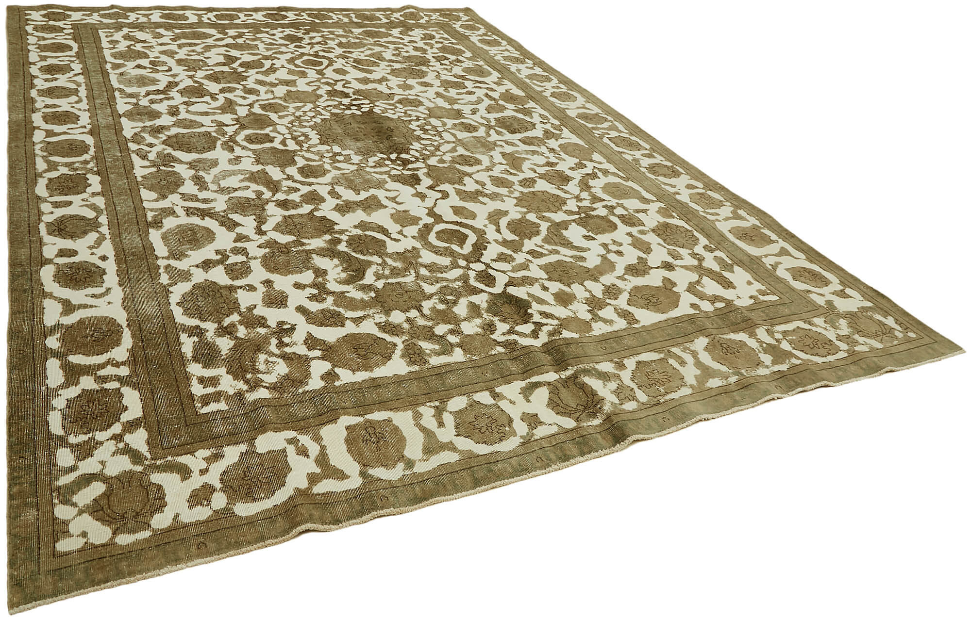 9 x 12 Beige Vintage Large Area Rug - 7356