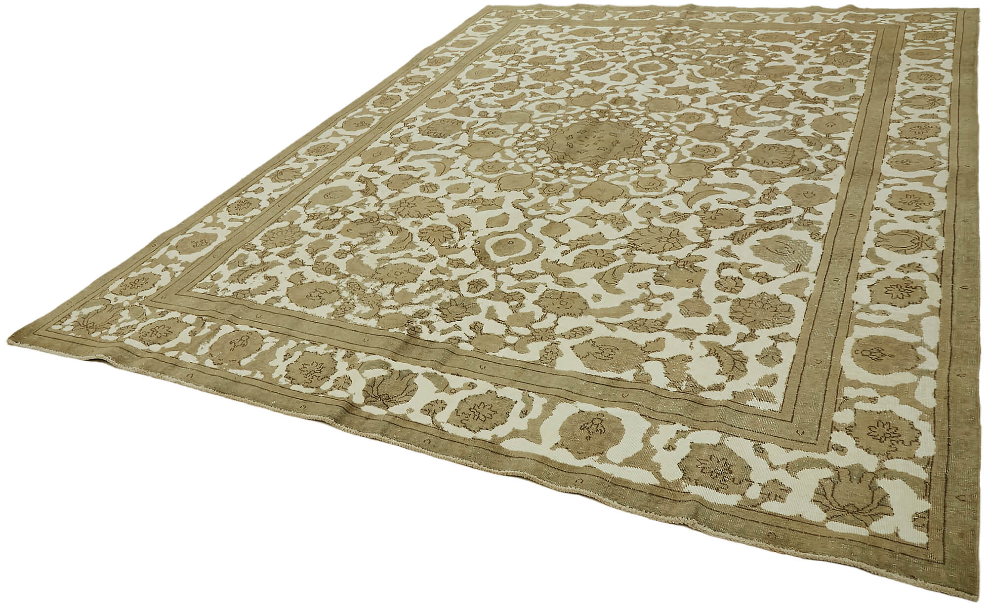 9 x 12 Beige Vintage Large Area Rug - 7356