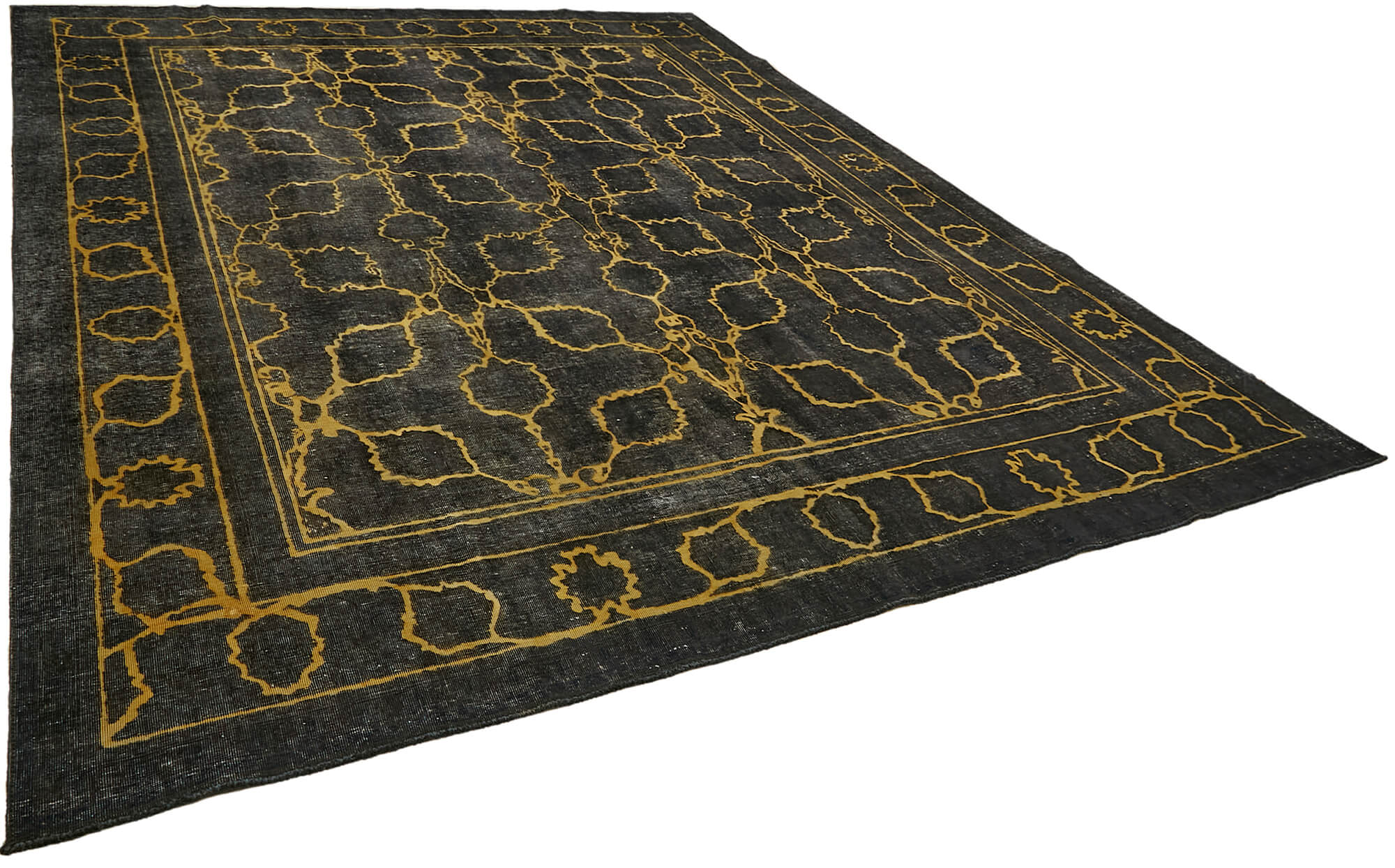 10 x 12 Black Overdyed Large Area Rug - 7357