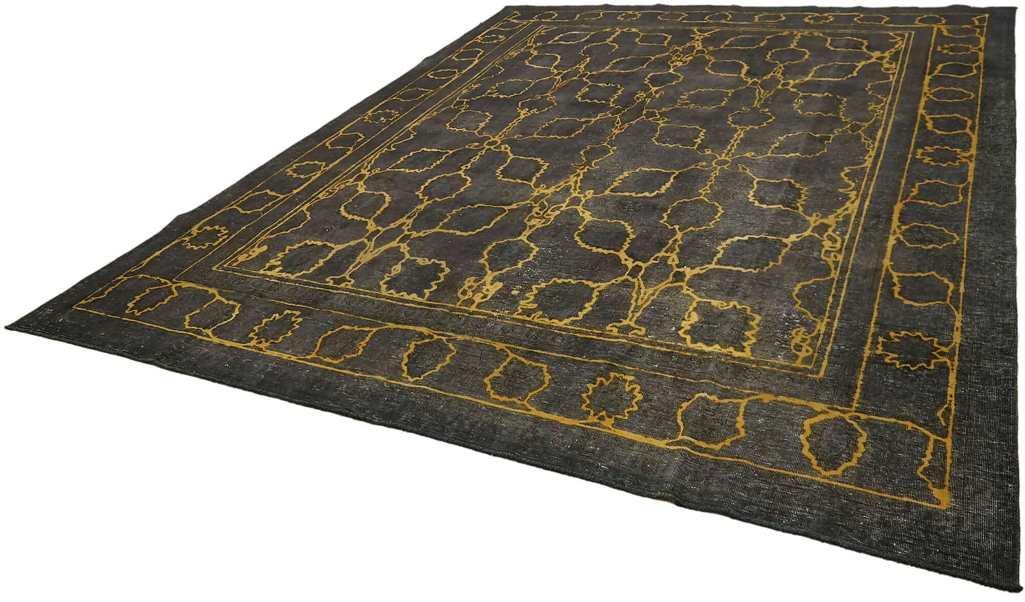 10 x 12 Black Overdyed Large Area Rug - 7357